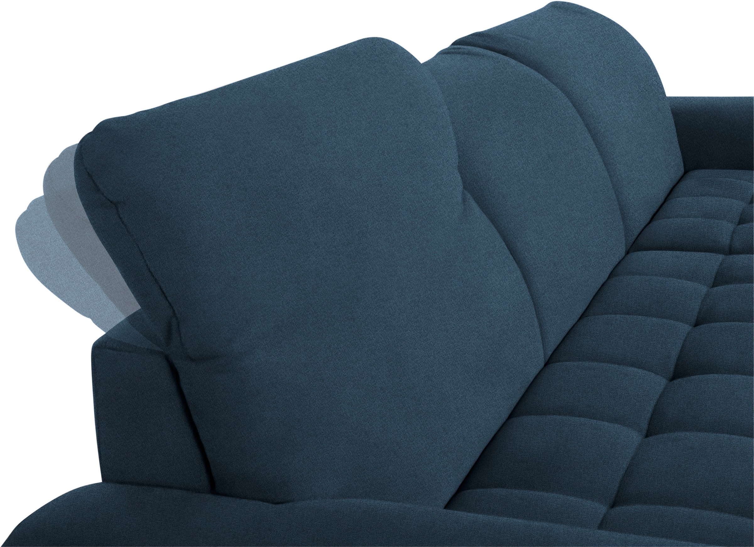 DOMO collection Ecksofa »Franzi, zeitlos und elegant, moderne Sitzheftung, L-Form«, wahlweise mit Kopfteilverstellung (dann Tiefe: 170 cm)