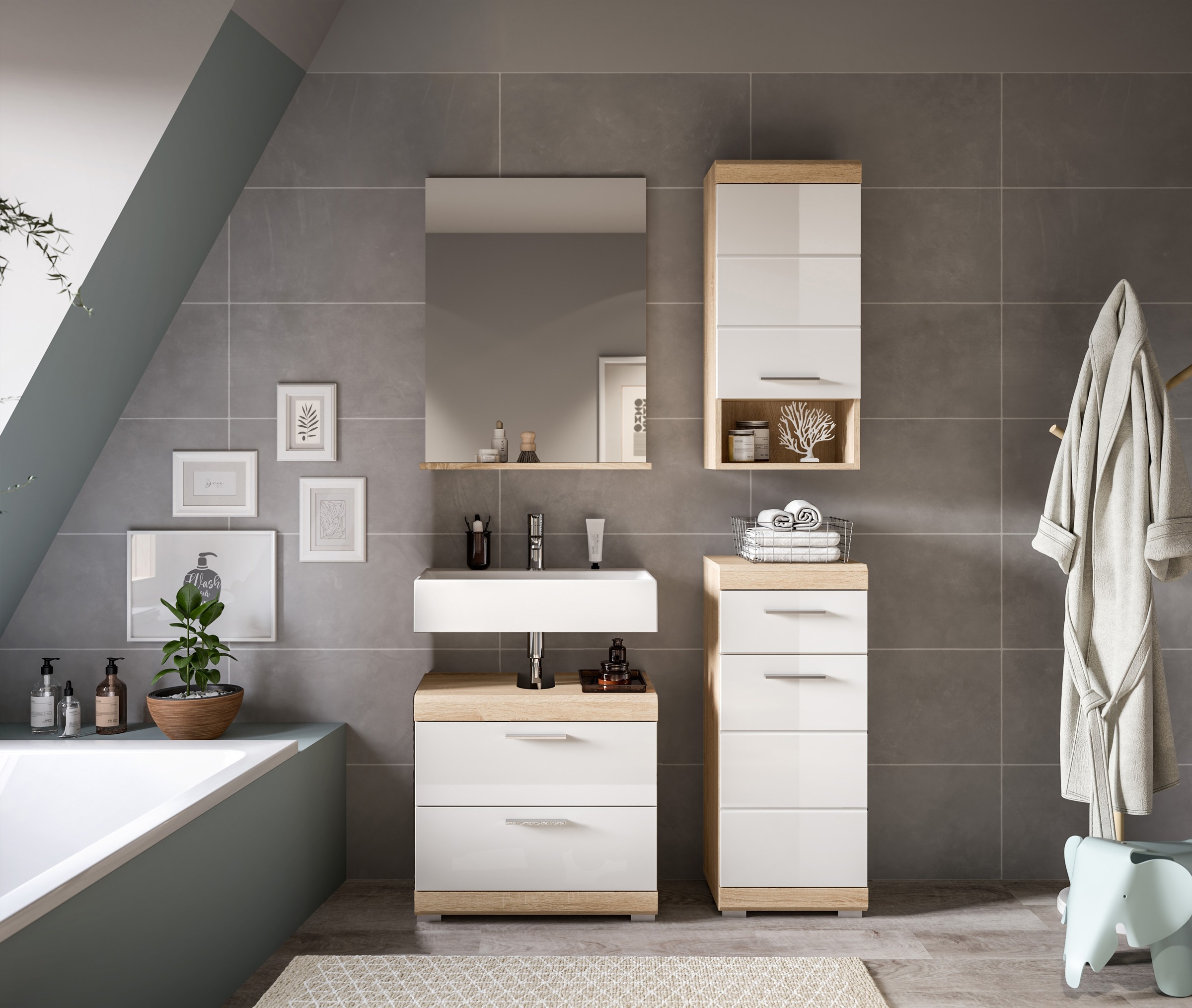 INOSIGN Badmöbel-Set »Siena, 4 teilig, bestehend aus:« Set, TOPSELLER!, 3 S günstig online kaufen