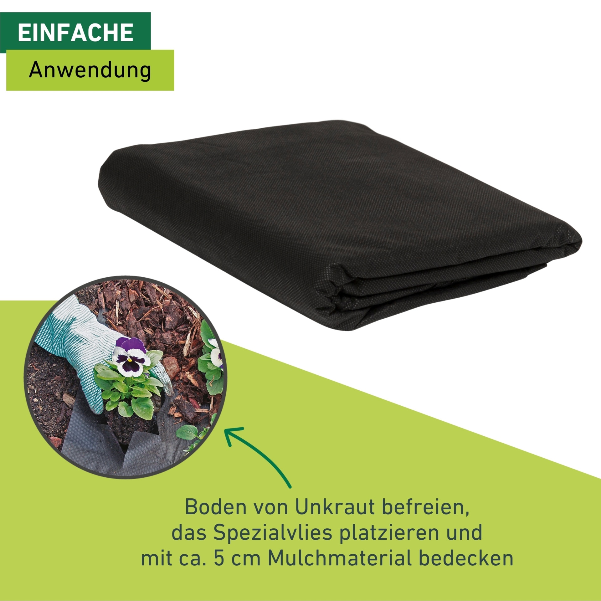 Windhager Unkrautvlies »Basic, atmungsaktiver und wasserdurchlässiger Abdeckvlies« 1 Stk. tlg. Gartenfolie Wurzelsperre 5 x 1,6 m 30 g/m², schwarz