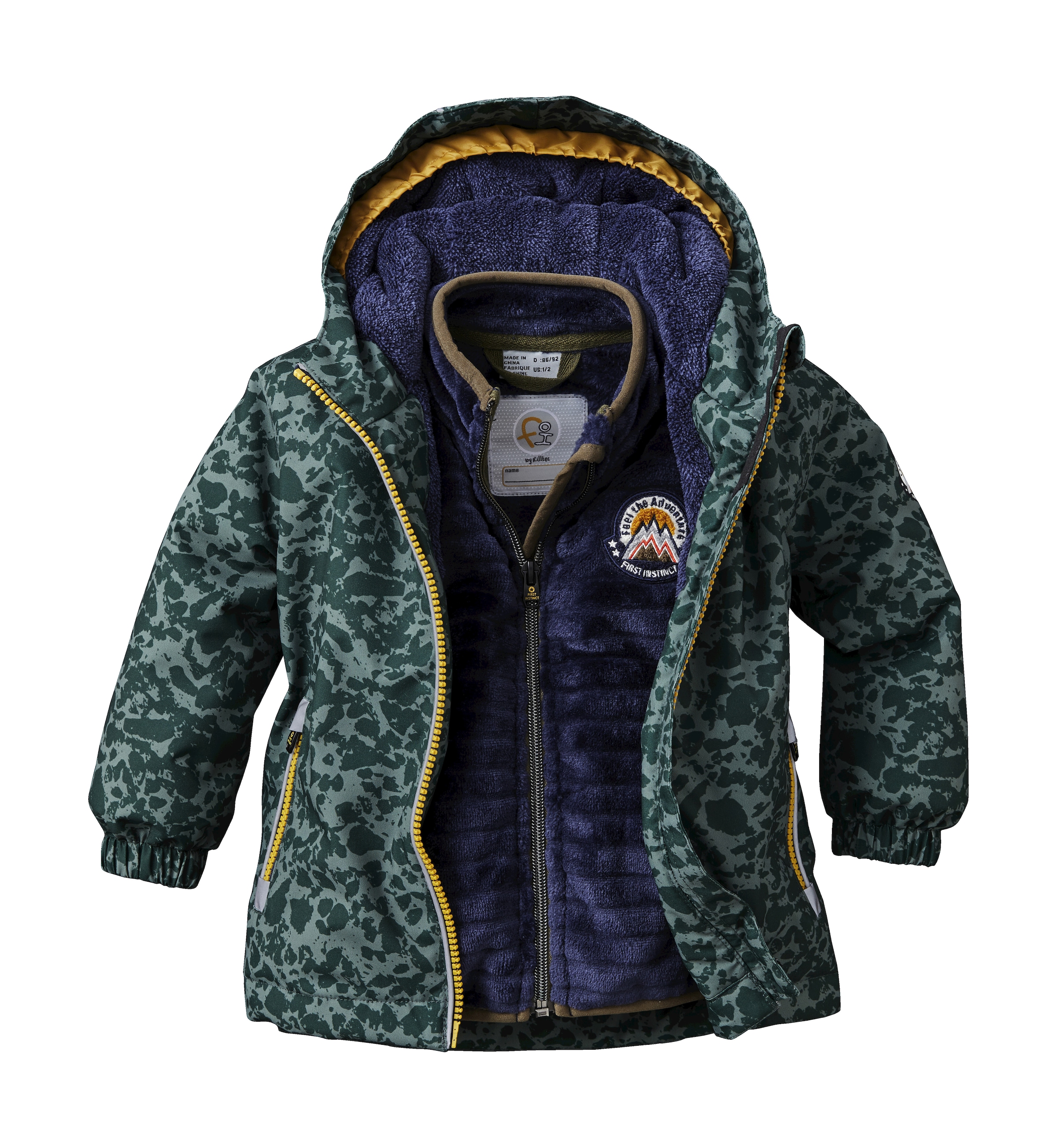first instinct by killtec Outdoorjacke »FIOW 29 MNS JCKT«, Wasserdichte, atmungsaktive Kinderjacke mit Fleece und Reflektoren