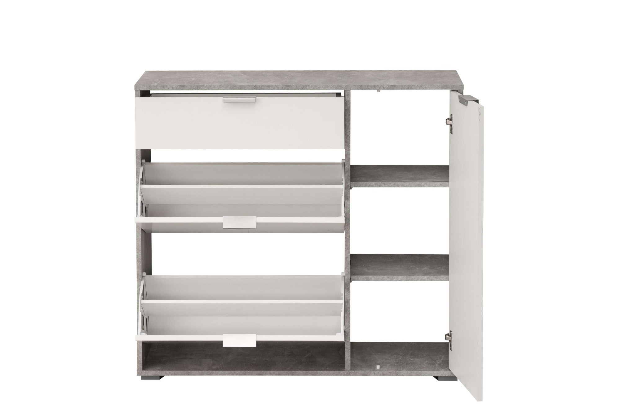 INOSIGN Schuhschrank »Arco 2, Schuhkommode, Schuhregal, Breite 102 cm«, 2 Klappen mit Doppelschuhtrommeln, mit Schublade, in modernen Farben