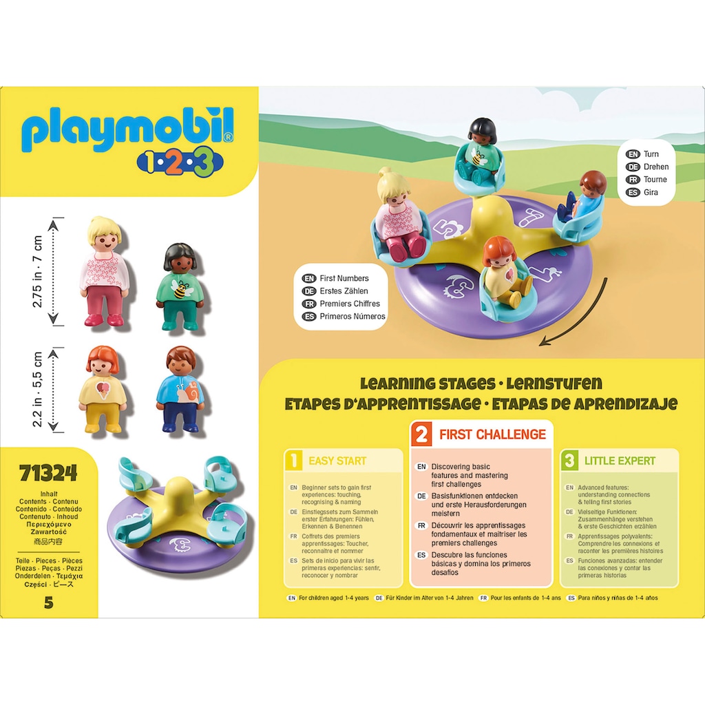Playmobil® Konstruktions-Spielset »Zahlenkarussell (71324), Playmobil 1-2-3«, (5 St.)