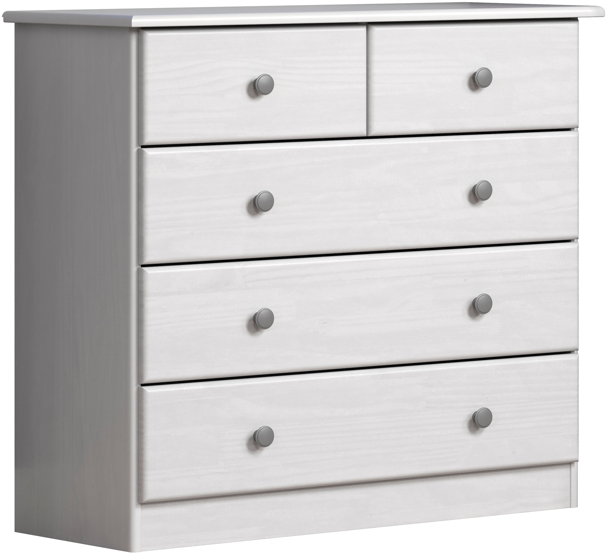 Home affaire Schubkastenkommode »Delsbo Kommode Wäscheschrank Beistellschrank Schrank Bestseller«, (1 St., Landhaus Design aus Kiefernholz), Massivholz Sideboard mit 5 Schubladen - Metall-Knopfgriffe