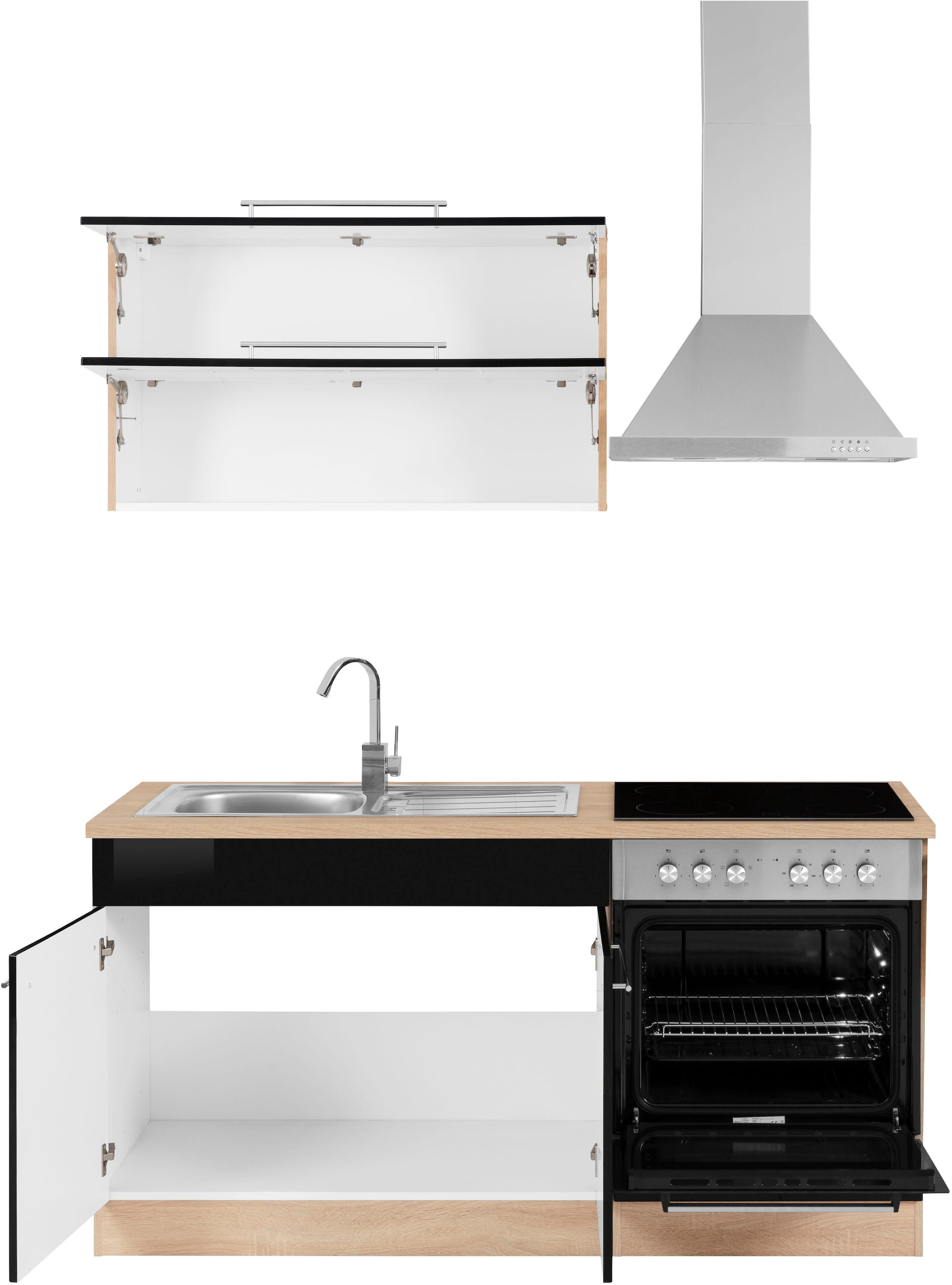 KOCHSTATION Küchenzeile »KS-Eton«, mit E-Geräten, Breite 160 cm