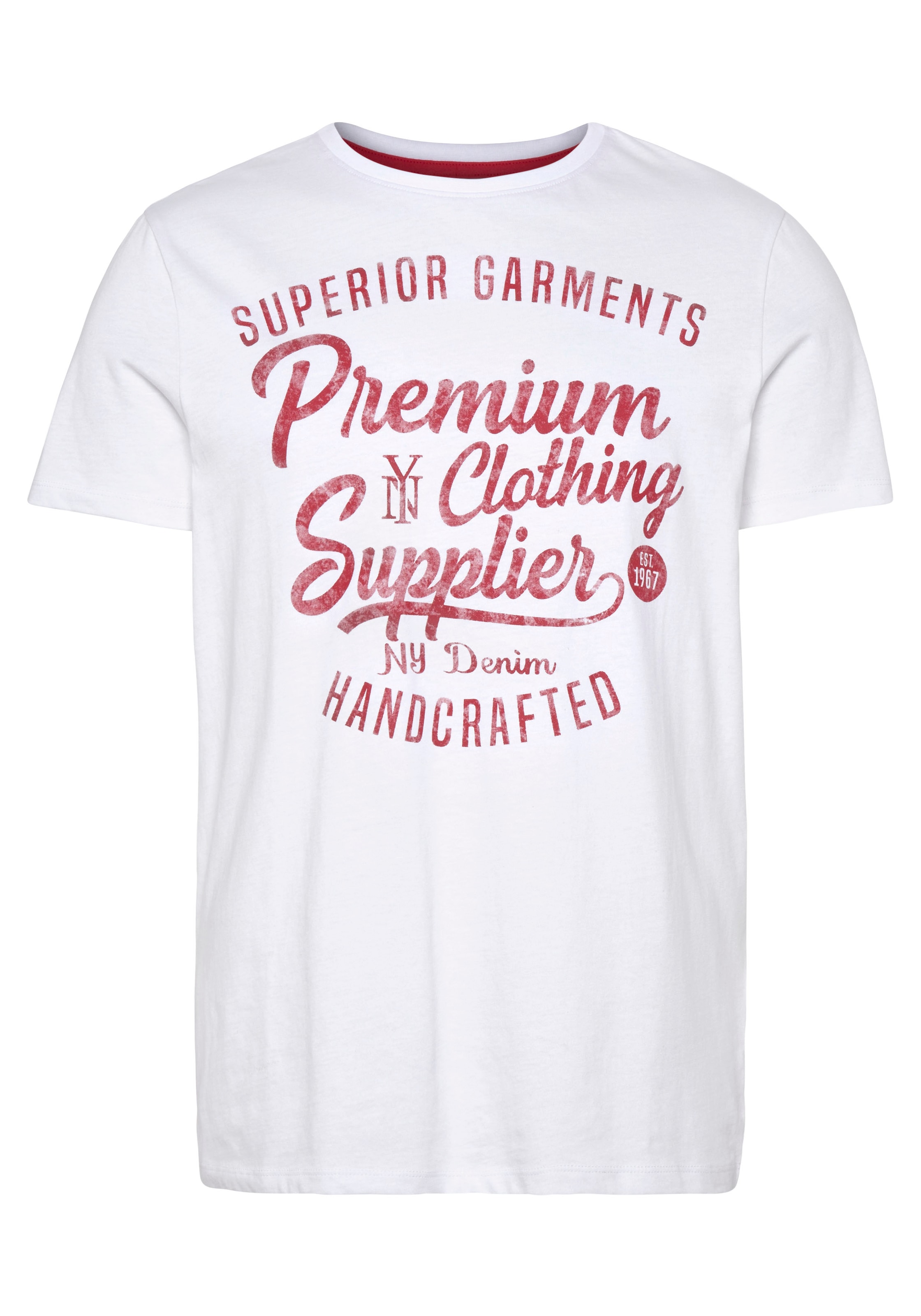 AJC T-Shirt, Kurzarm, schmale Passform, im Vintage-Design
