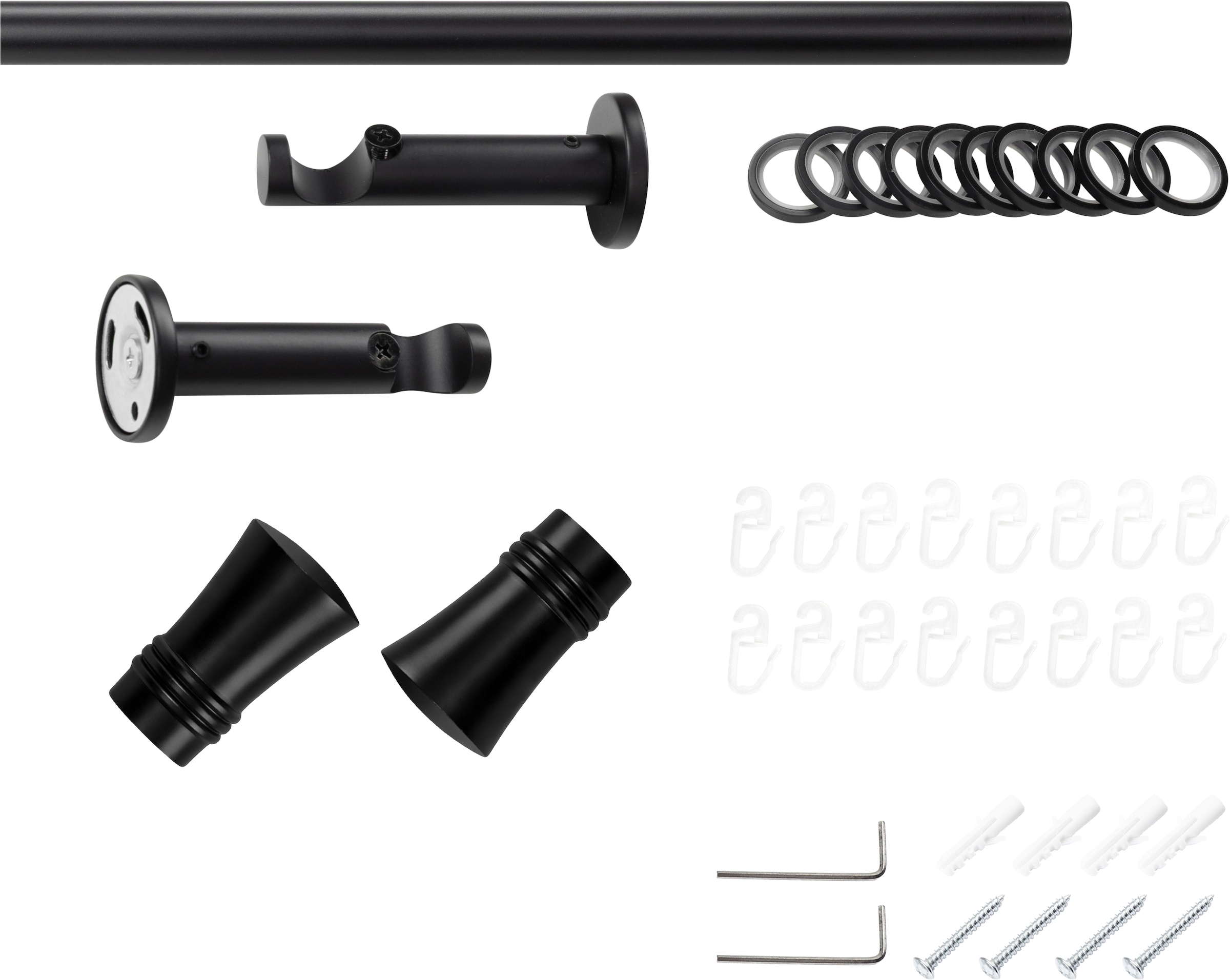 SN DECO GROUP Gardinenstange Ø 19 mm 1 läufig-läufig Fixmaß;kürzbar