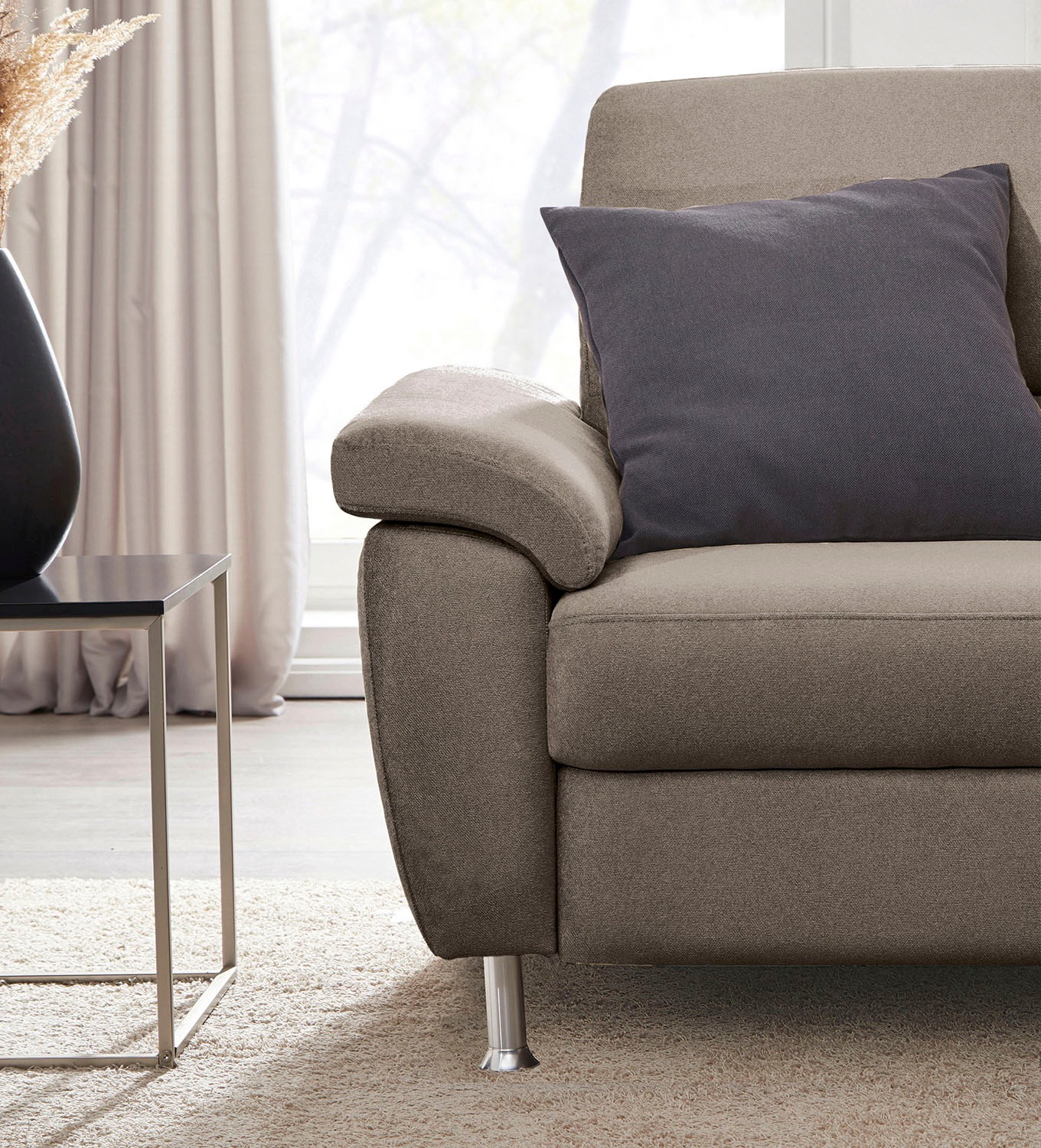 CALIZZA INTERIORS Ecksofa »Onyx L-Form«, Recamiere links oder rechts, wahlweise mit Bettfunktion, Breite 270 cm