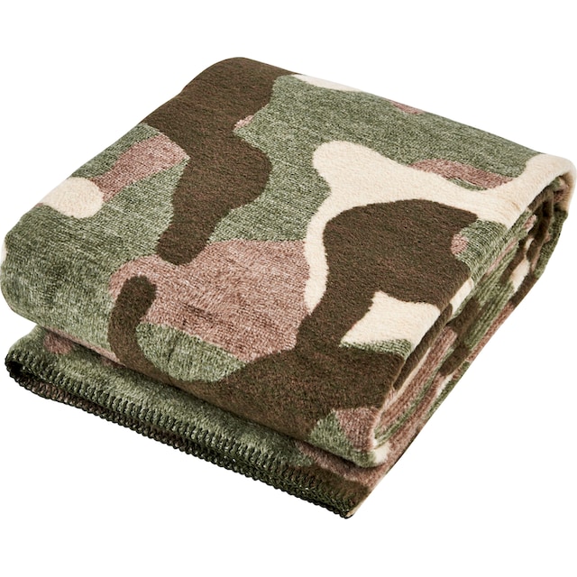 done.® Wohndecke »Camouflage«, Wohndecke mit einfassender Ziernaht,  Kuscheldecke online kaufen