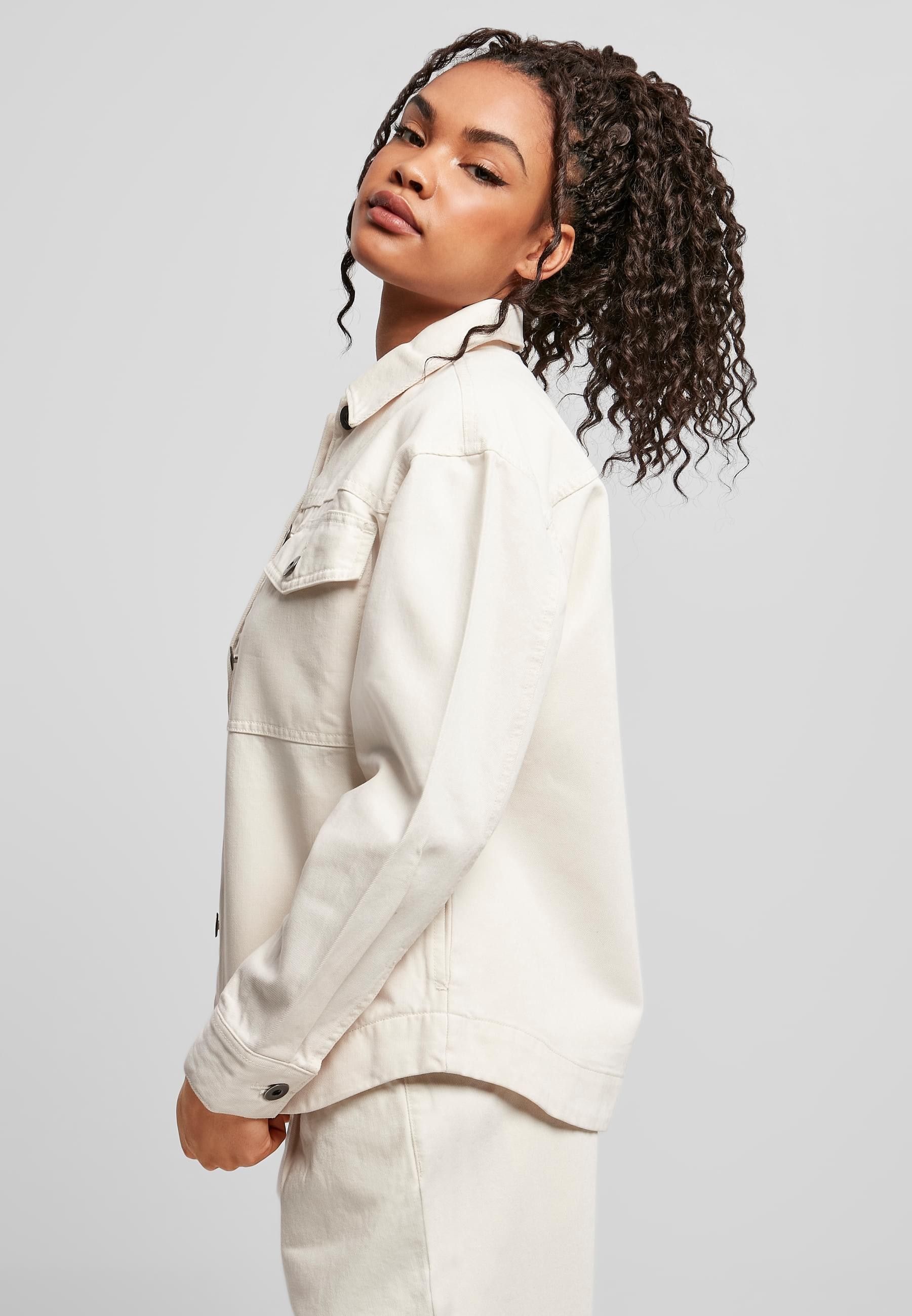 URBAN CLASSICS Allwetterjacke »Urban Classics Damen Ladies Oversized Shirt Jacket« 1 Stk. tlg. ohne Kapuze