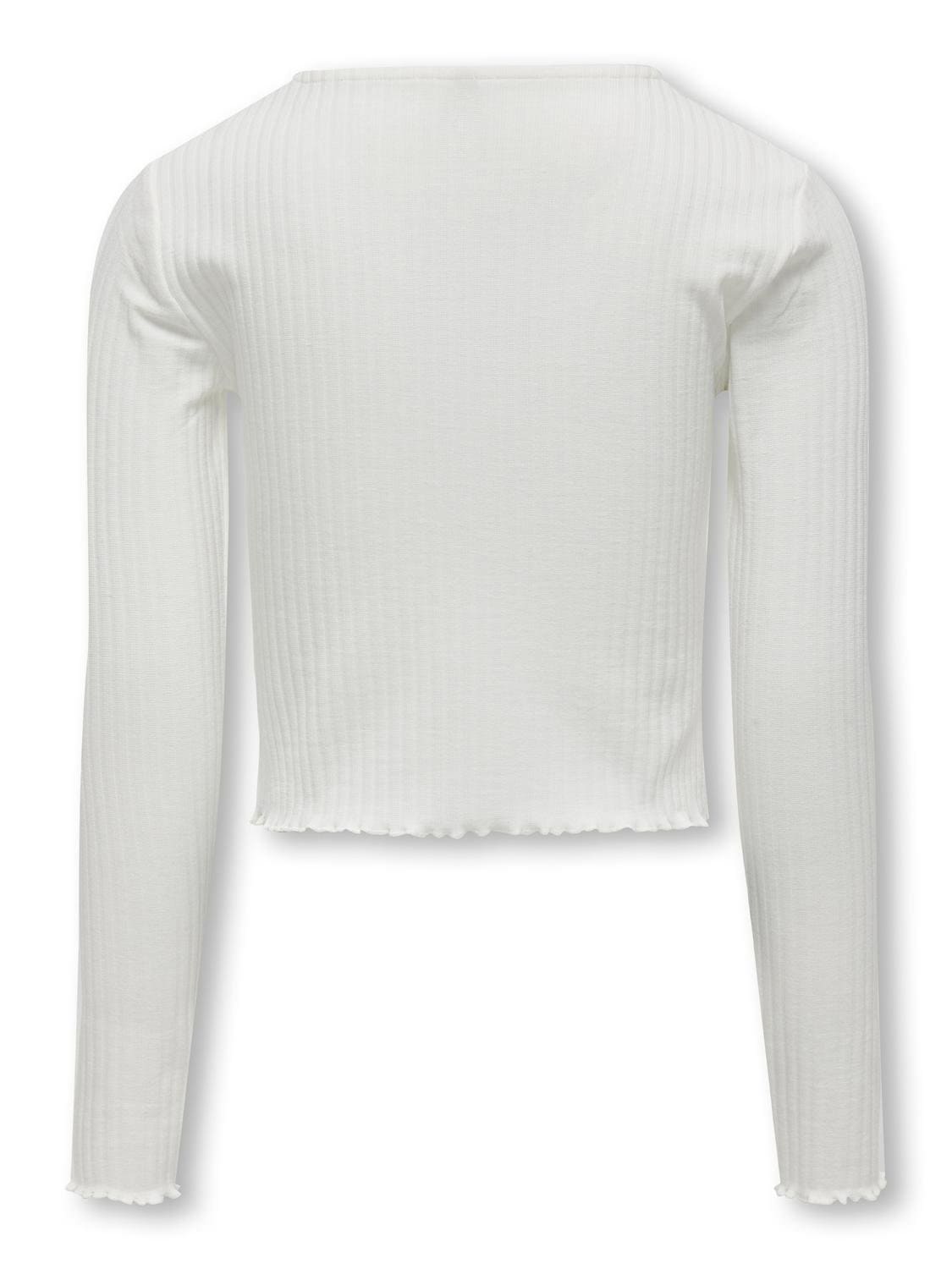 KIDS ONLY Langarmshirt »KOGNELLA L/S O-NECK TOP JRS NOOS«, in kurzer Form und mit süßen Wellenkanten am Saum