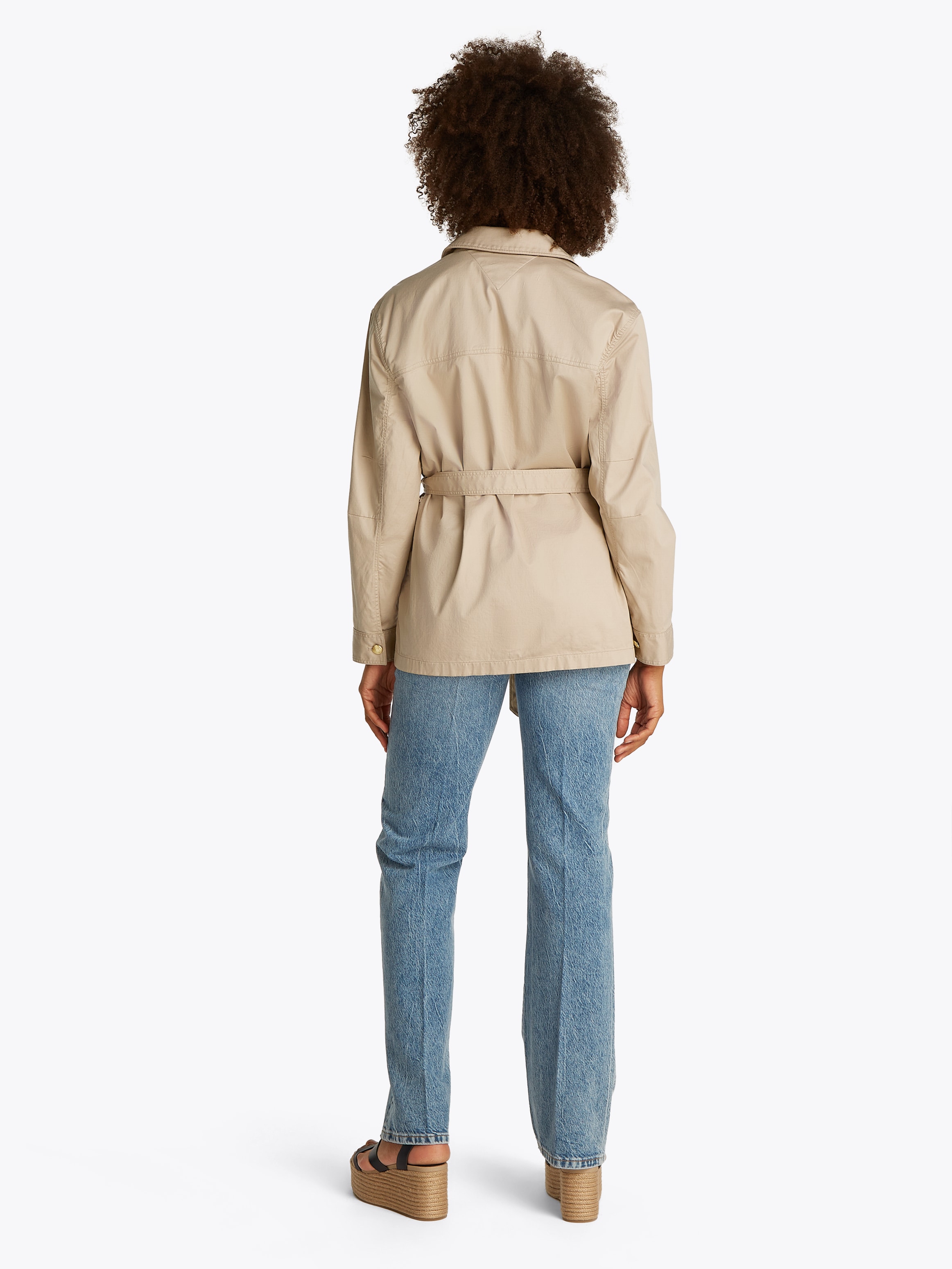 Tommy Hilfiger Outdoorjacke »GOLD BUTTON UTILITY JACKET«, mit goldfarbenem Knopf