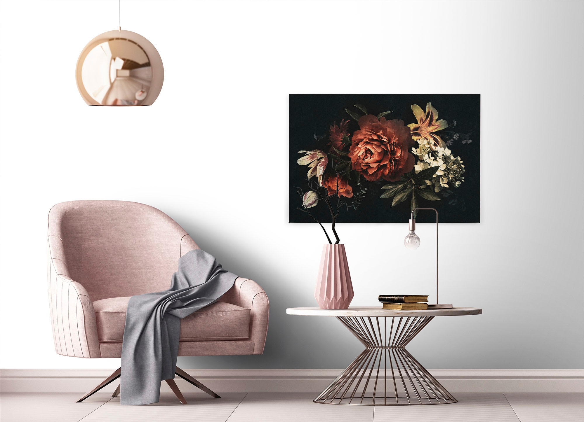 A.S. Création Leinwandbild »drama queen«, Kunst-Blumen-Kinder, (1 St.), Keilrahmen Bild Floral Blumen Leinwand-Bild Wohnzimmer modern Wandbild