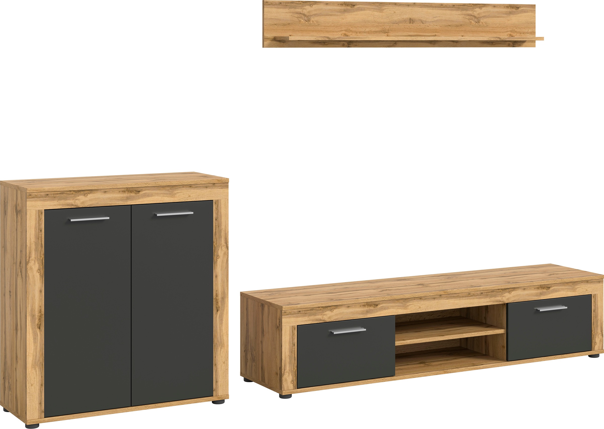 INOSIGN Wohnwand »Aosta, Breite 255cm, bestehend aus Highboard, Lowboard, W günstig online kaufen