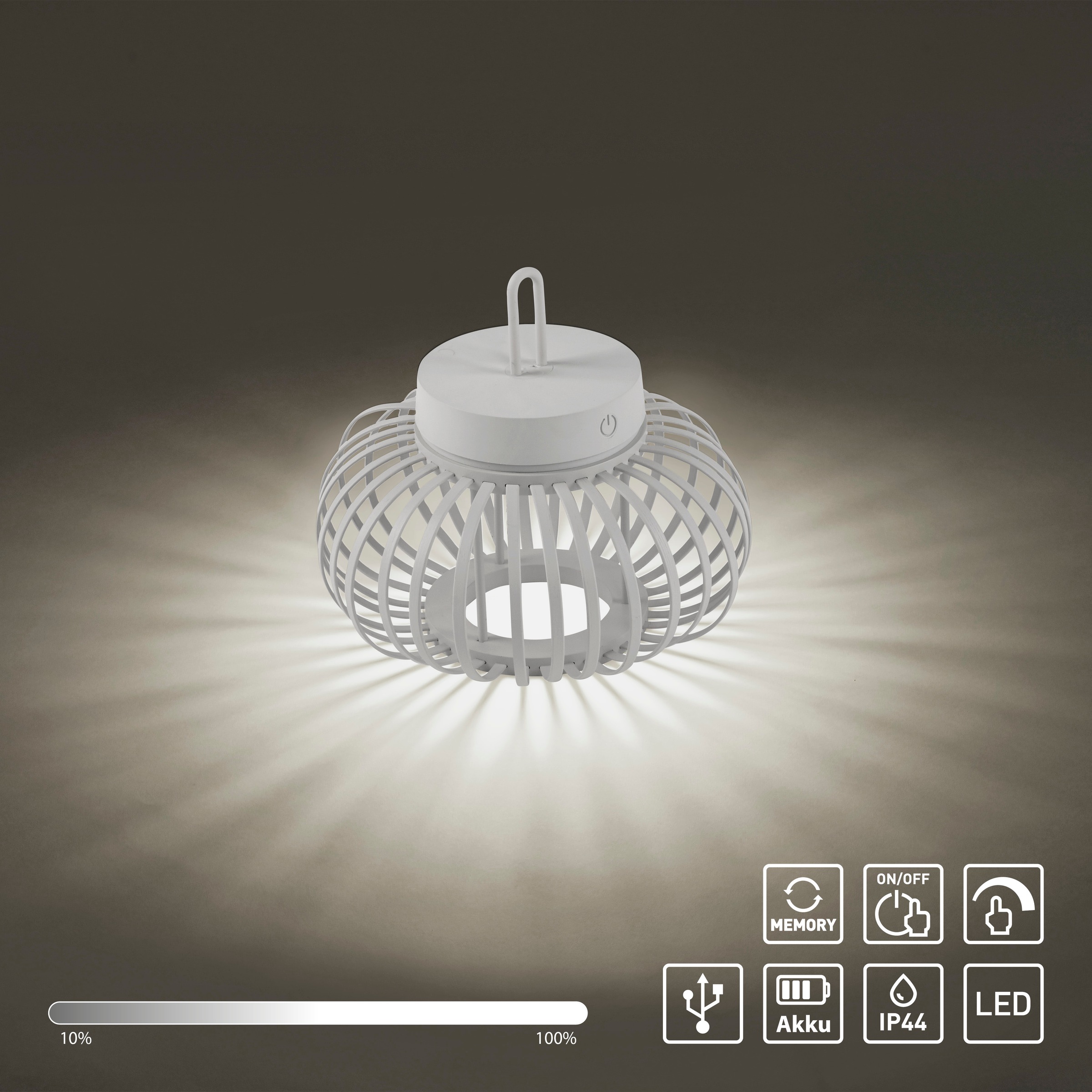 JUST LIGHT Pendelleuchte »AKUBA«, 1 flammig, Leuchtmittel LED-Modul | LED fest integriert, Akkuleuchte