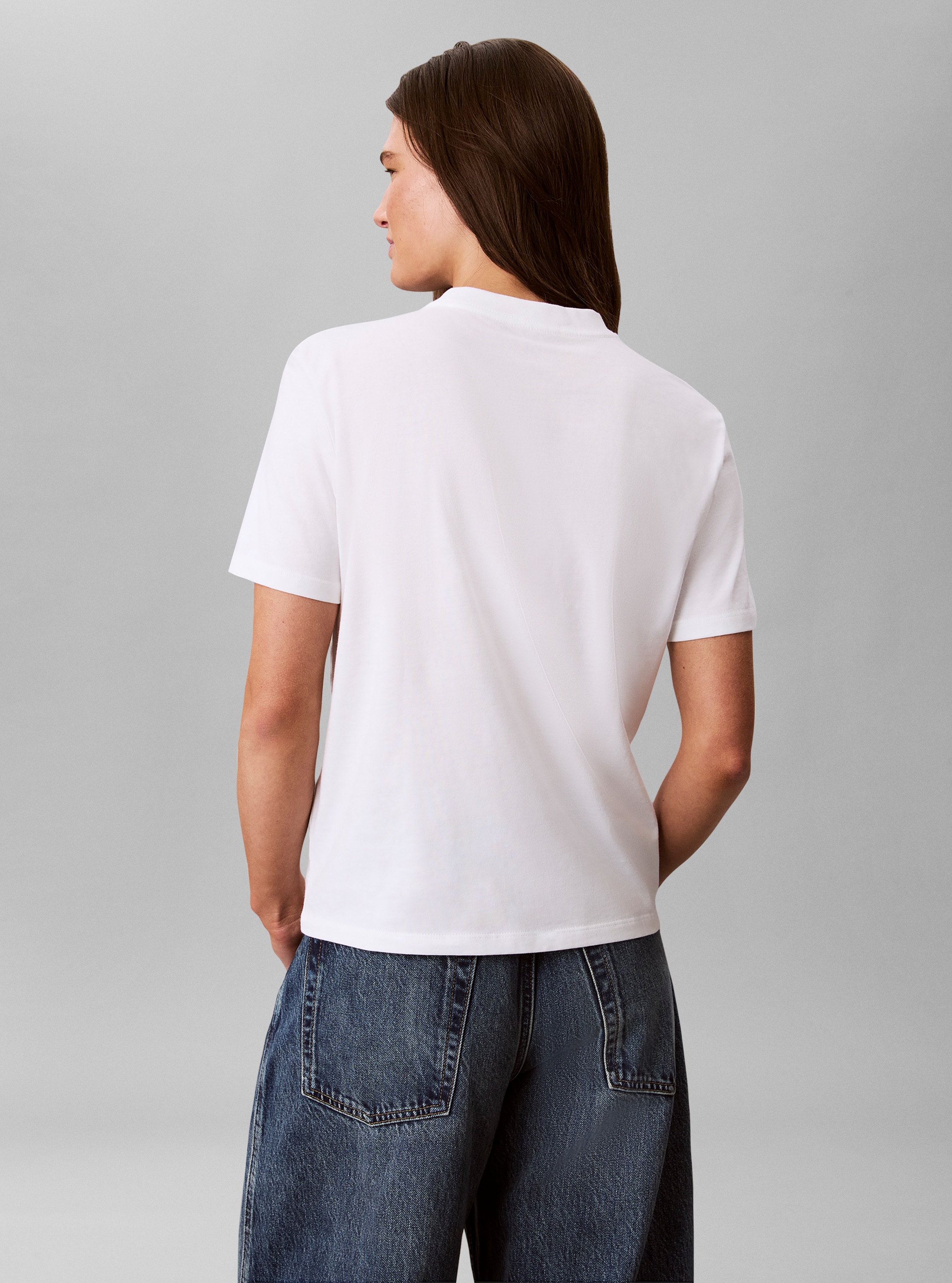 Calvin Klein Jeans T-Shirt Glitzer Logo, Regular Fit, Rundhalsausschnitt