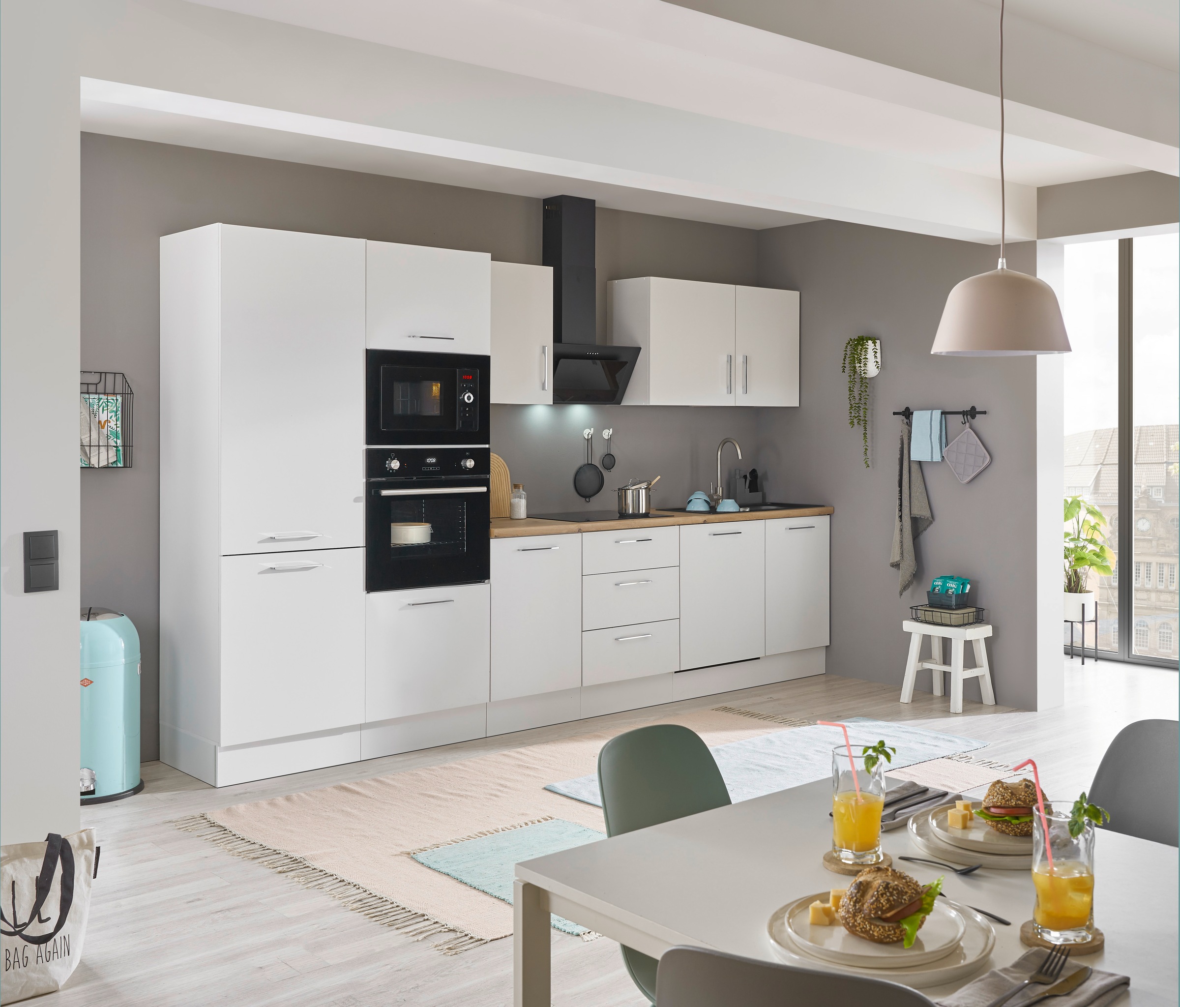 BASIC by Balculina Küchenzeile »Turin«, Breite 340 cm, wahlweise mit E-Geräten