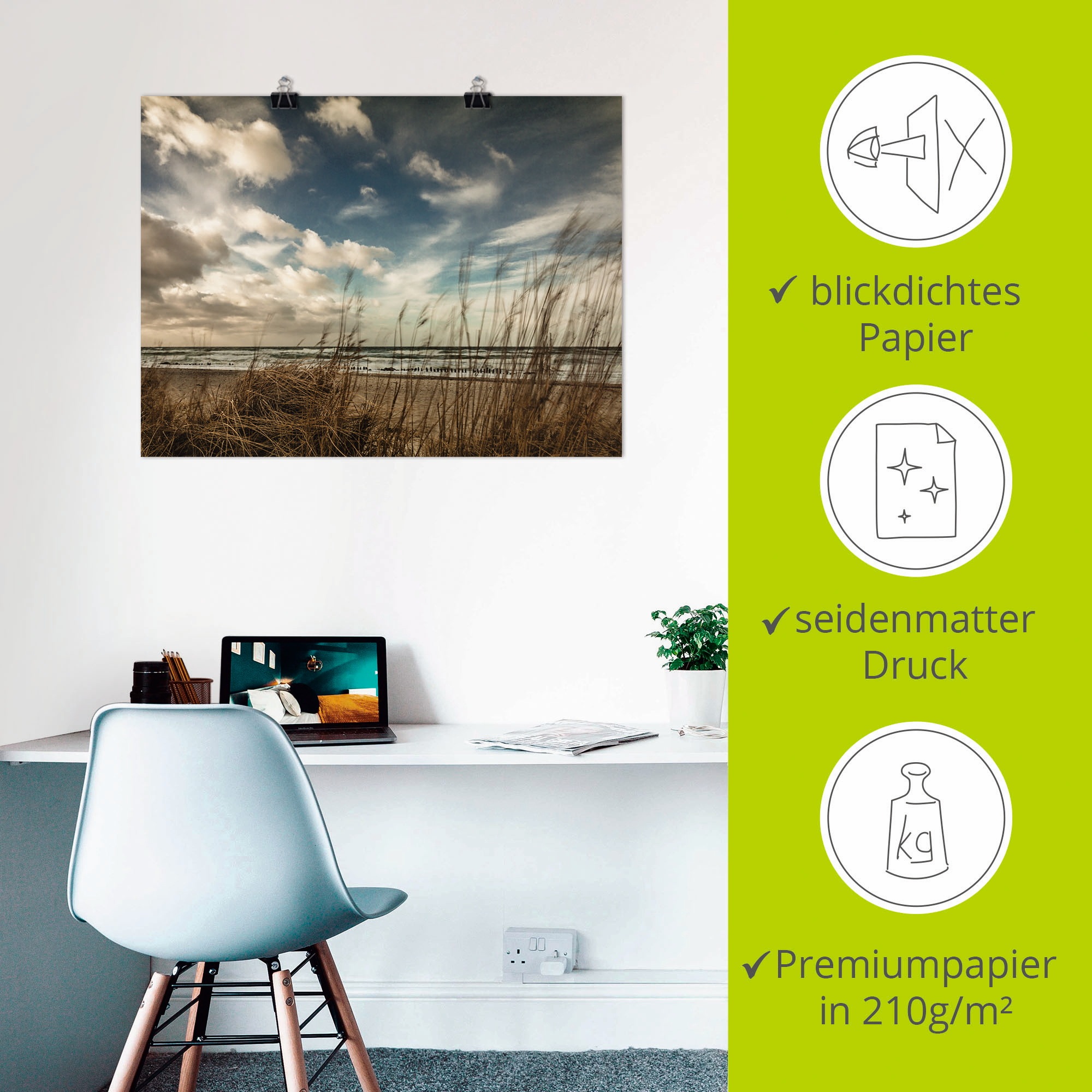 Artland Wandbild »An der Küste der Ostsee«, Gewässer, (1 St.), als Leinwandbild, Poster in verschied. Größen