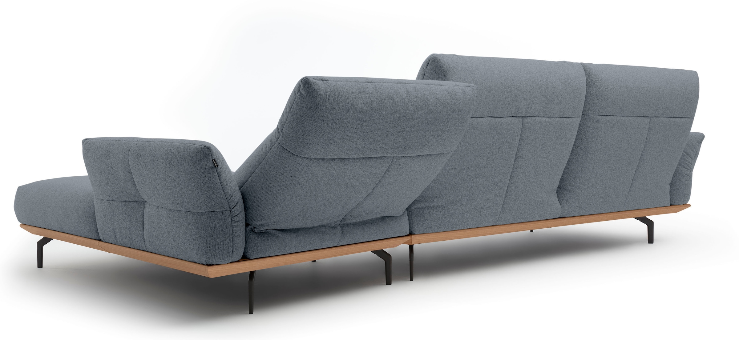 Creation BY ROLF BENZ Ecksofa »CR.460«, Sockel in Eiche, Winkelfüße in Umbragrau, Breite 338 cm