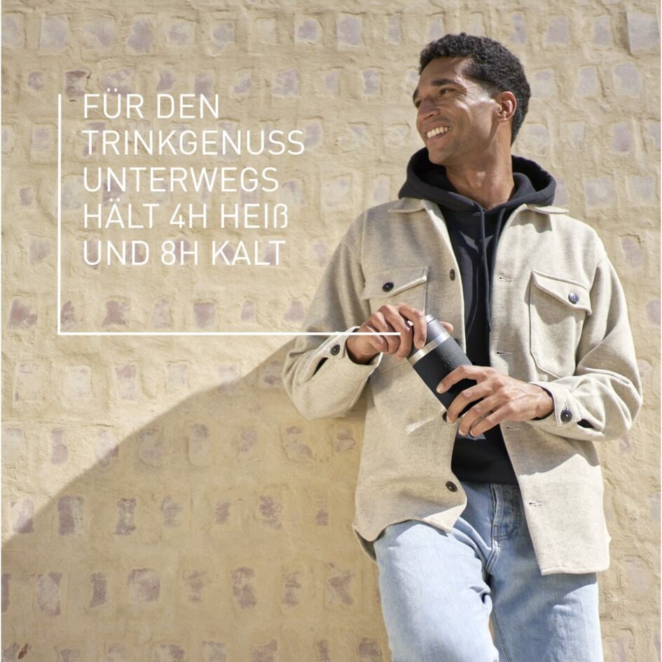 Emsa Thermobecher »Travel Mug Classic, mit 360°-Trinköffnung, auslaufsicher, rutschfest« 4h heiß, 8h kalt - 360 ml / 6h heiß, 12h kalt - 500 ml, 100% dicht