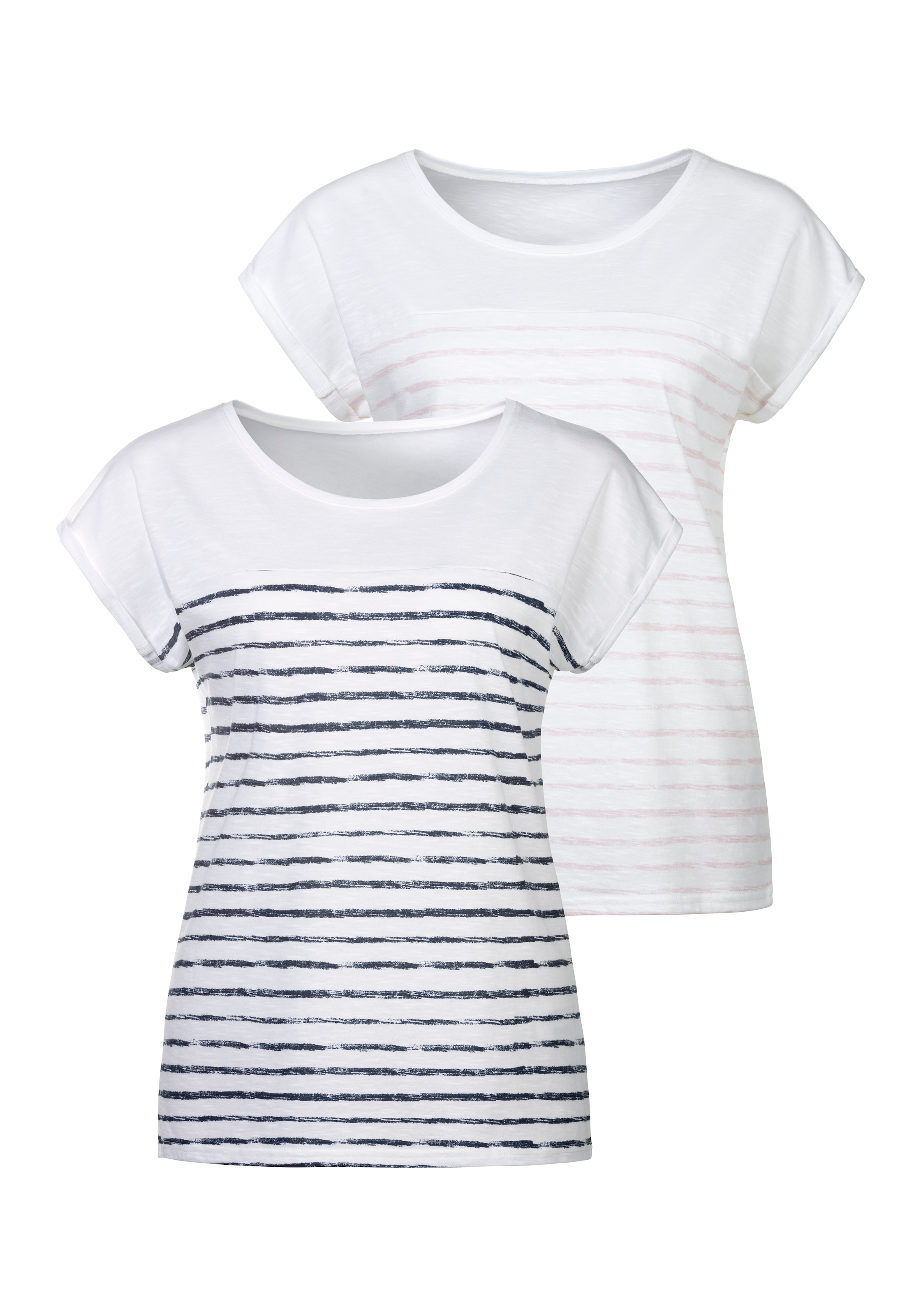 Beachtime T-Shirt, (2er-Pack), online gestreift modisch kaufen
