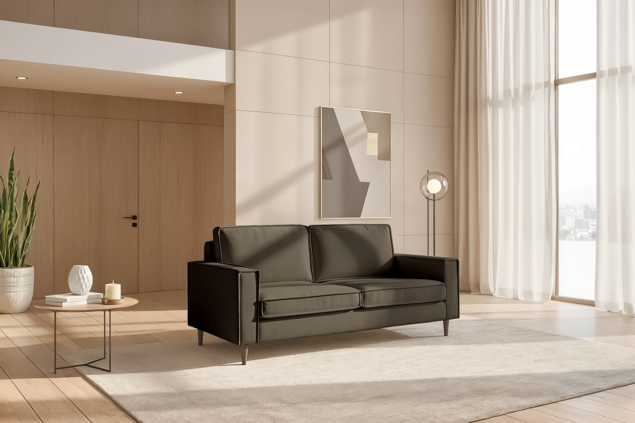 Home affaire 2-Sitzer »Pinto Skandi, 166 cm, Chenille, Struktur« günstig online kaufen