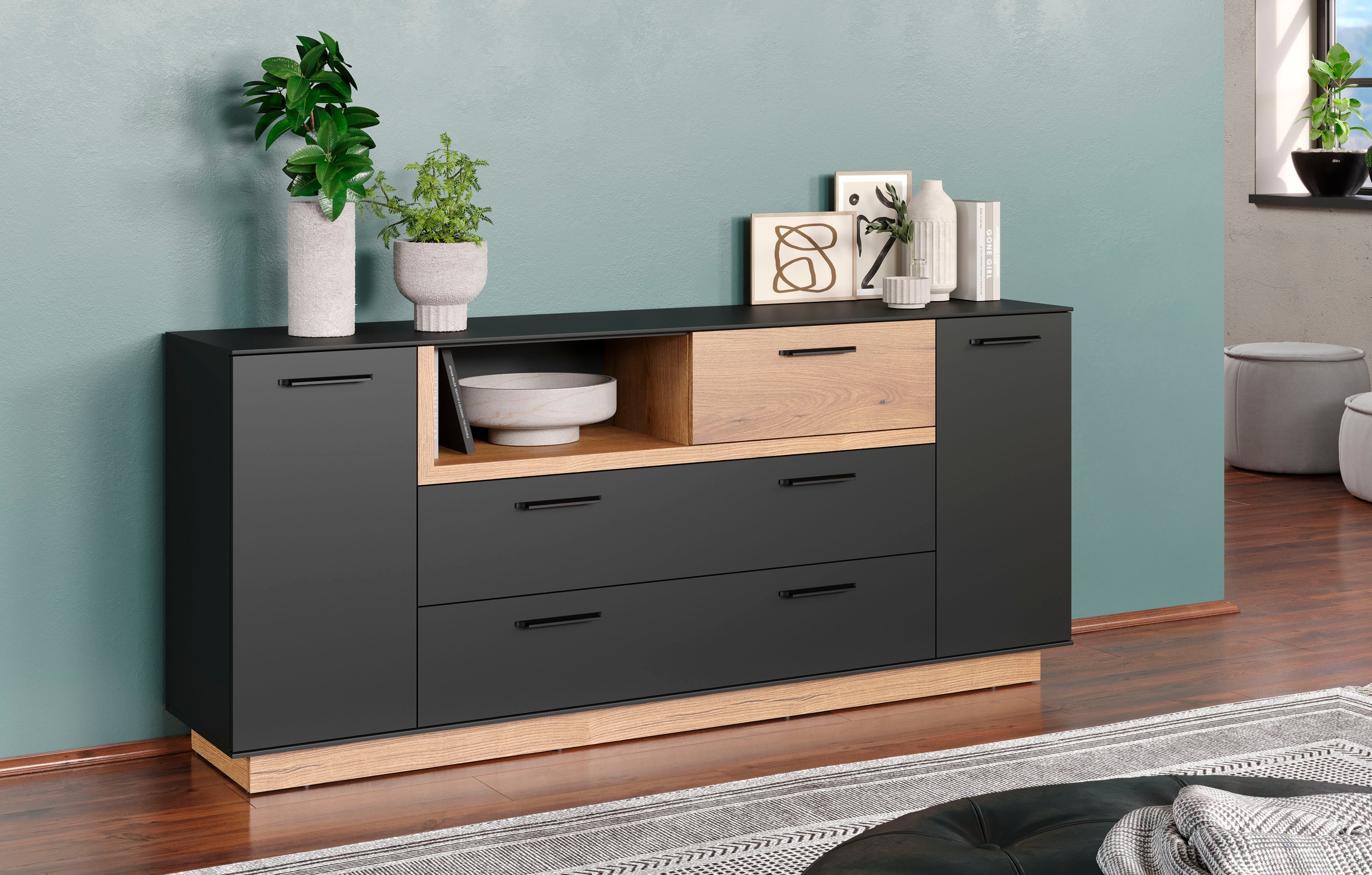 INOSIGN Sideboard »Premont«, (1 St.), Kommode, Breite 187 cm breit, mit viel Stauraum