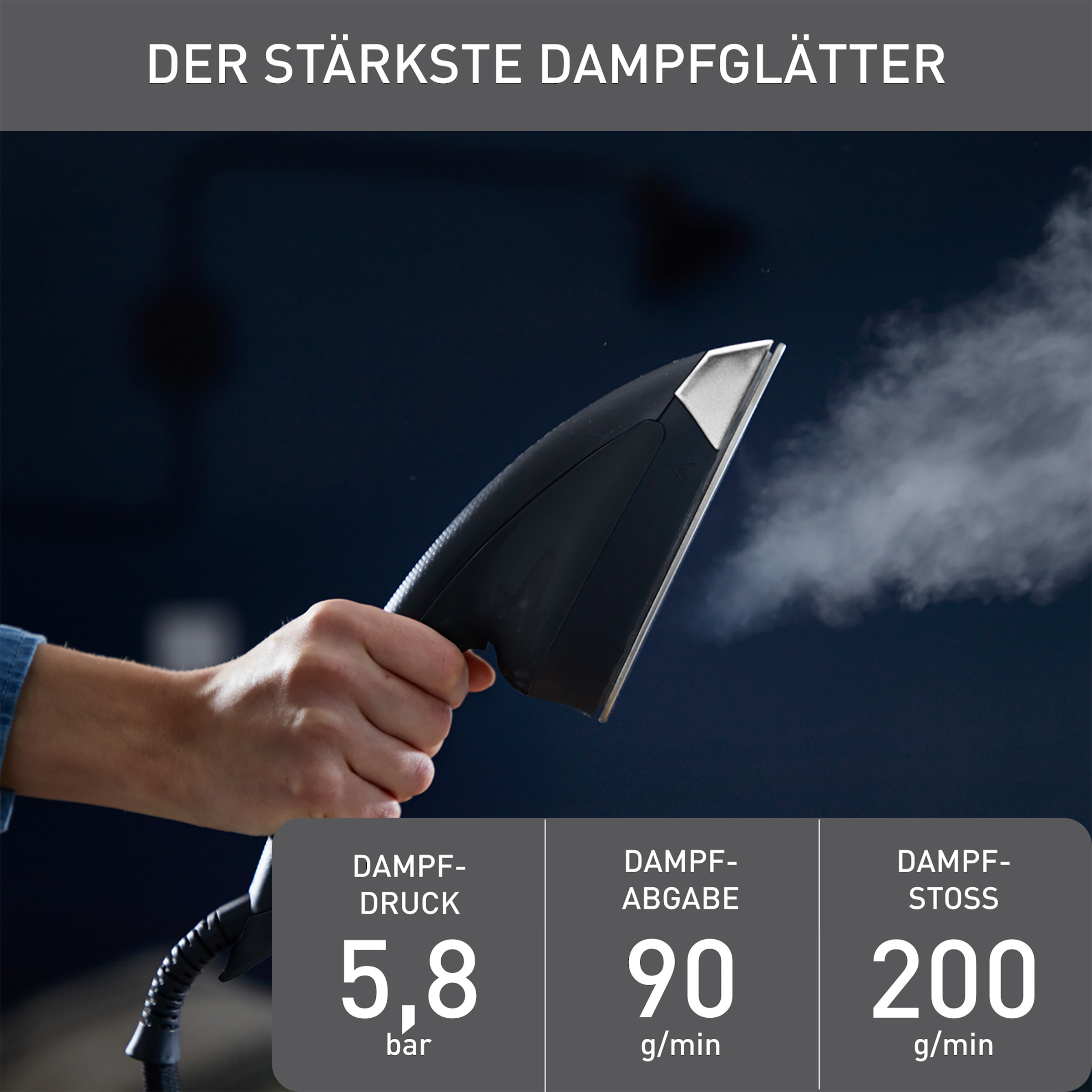 Tefal Dampfglätter »IXEO Power« 2170 W 3-Positionen Smart Board, abnehmbare Basis, Hochdruckdampf-Technologie