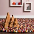 Obsession Wollteppich »My Passion 730«, rund, 30 mm Höhe, Filzkugel-Teppich, reine Wolle, handgefertigt, ideal im Wohnzimmer & Schlafzimmer
