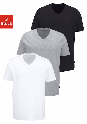 Bruno Banani T-Shirt, (3er-Pack), mit V-Ausschnitt, perfekte Passform, aus elastischer... kaufen