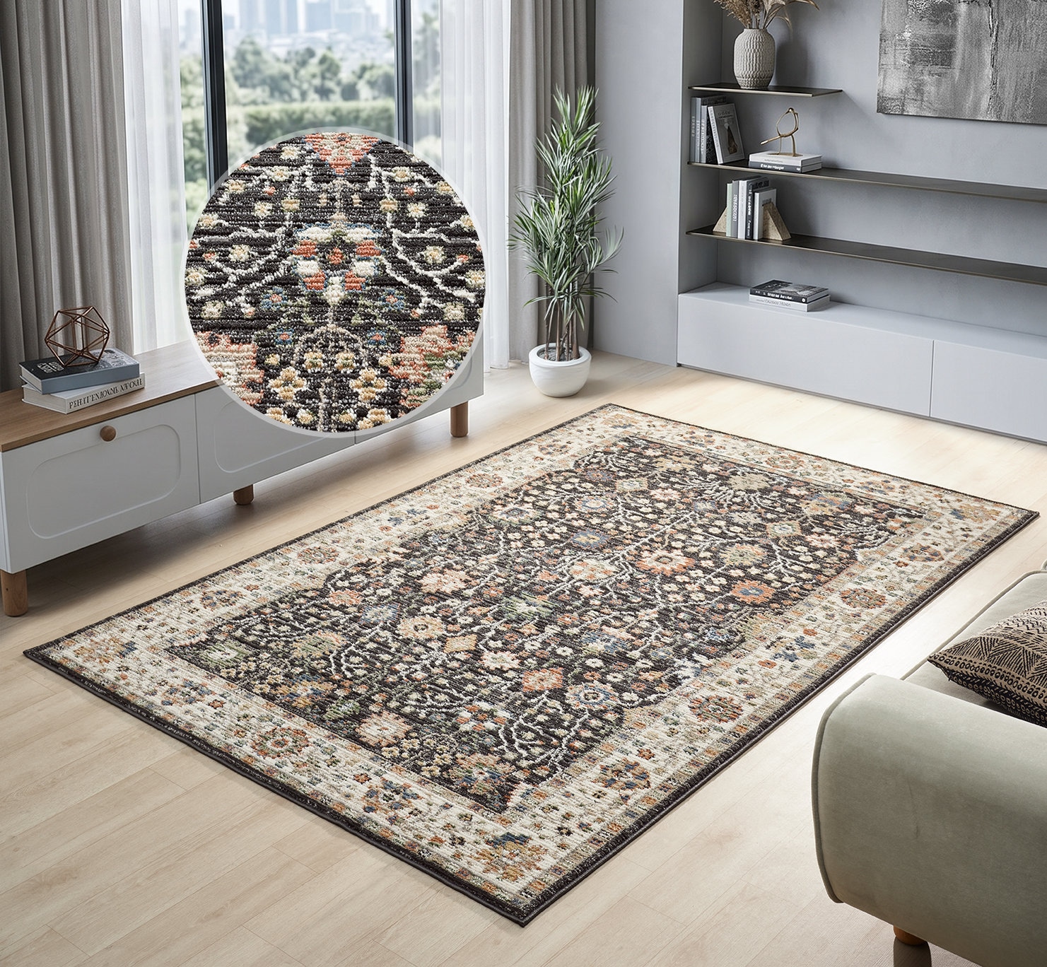 OTTO home »Aylaa, Blumen-Motiv, Orient« rechteckig 9 mm Höhe orientalisch, Blumen, Rahmen, Wohnzimmer, Schlafzimmer, Esszimmer