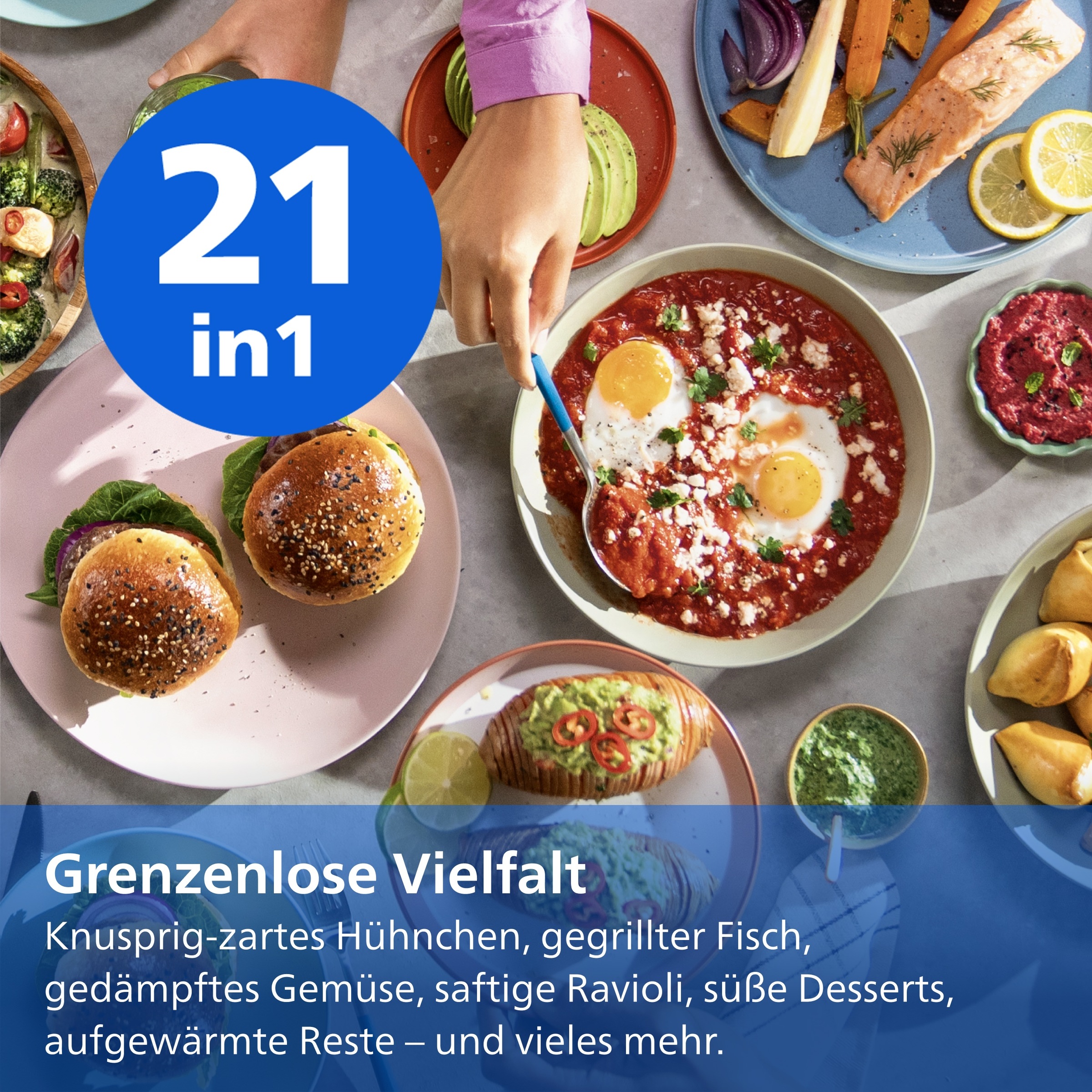 Philips Heißluftfritteuse »NA547/07 Steam Airfryer 5000 Series mit EasySlide, 7,2L Kapazität« 2000 W mit Dampfgarfunktion u. RapidAir Plus Technologie; Schwarz/Gold
