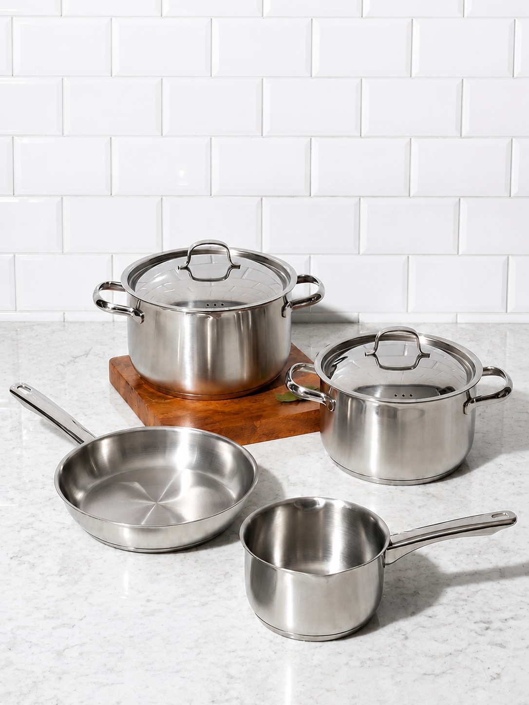 Cosy & Trendy Topf-Set »Cosy & Trendy Start2Cook Daily Kochgeschirr-Set« Set, 4 tlg. Edelstahl