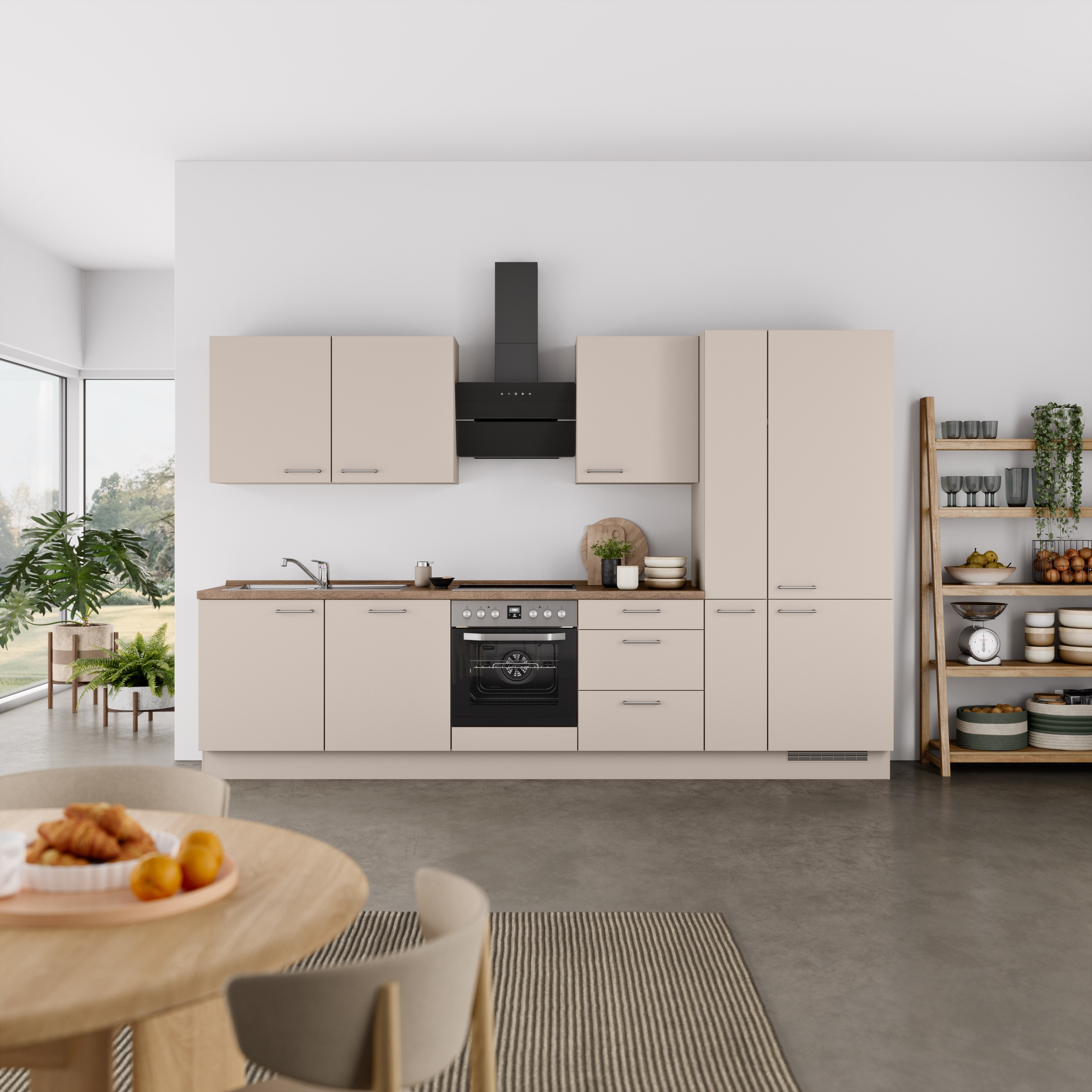 nobilia® Küchenzeile »"Laser II", Ausrichtung wählbar, Breite 330 cm« vormontiert, wahlw. mit unterschiedlichen E-Geräten-Sets