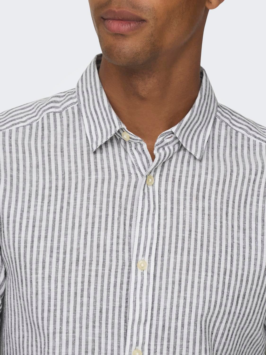 ONLY & SONS Kurzarmhemd »ONSCAIDEN LS STRIPE LINEN SHIRT 660 NOOS«