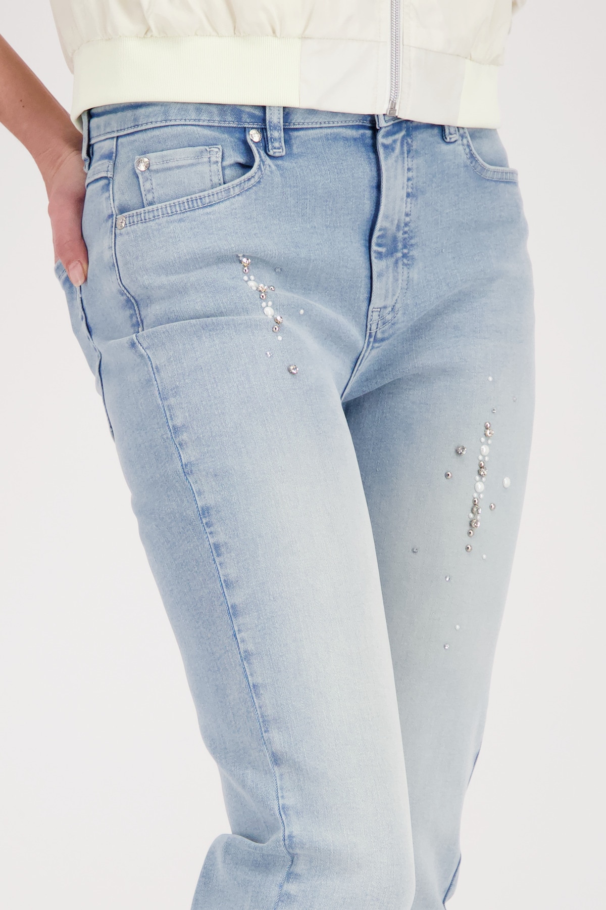 Monari 7/8-Hose »Hose Greta short Schmuck«  Regular fit mit Schmuckdetails