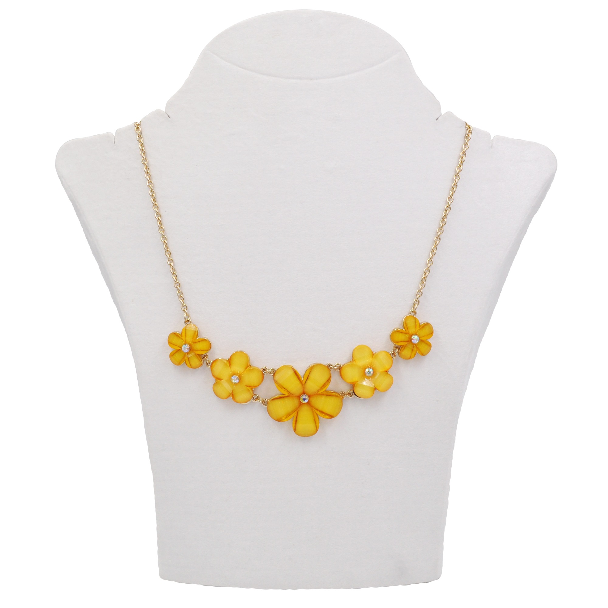 Steuer Collierkettchen »Kette gold farben Blumen gelb gold Strass stein«