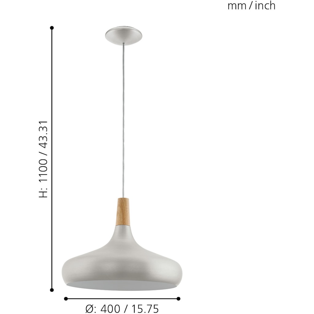 EGLO Pendelleuchte »SABINAR«, 1 flammig-flammig, Hängeleuchte, Hängelampe