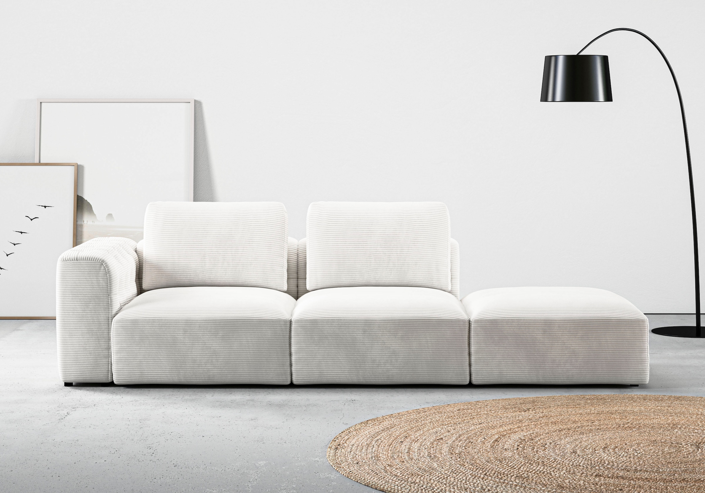 RAUM.ID Chaiselongue »Cushid«, Modul-Sofa, bestehend aus 2-Sitzer und Hocke günstig online kaufen