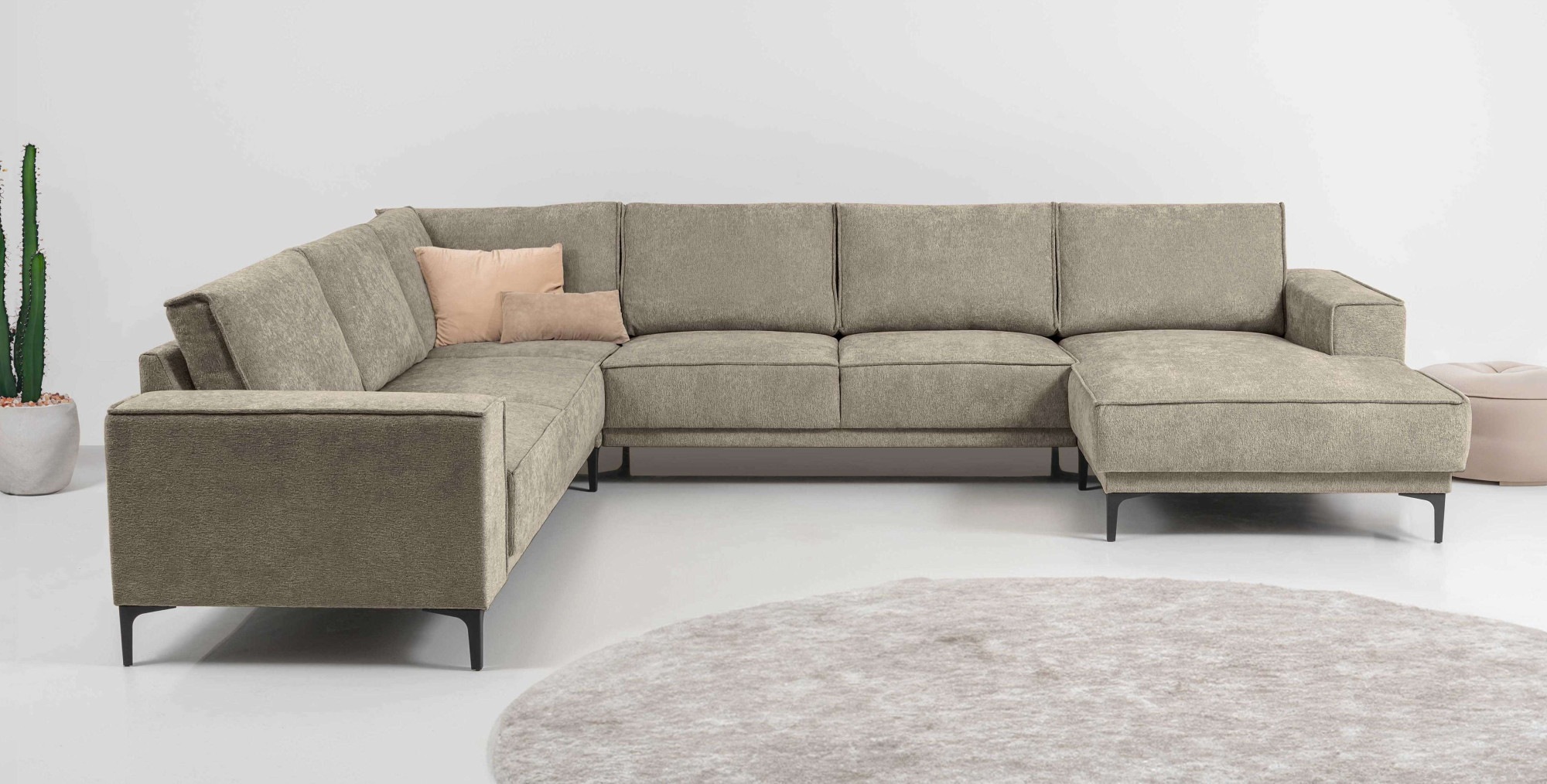 Places of Style Wohnlandschaft »XXL Sofa Oland, Struktur, Flachgewebe, Luxu günstig online kaufen