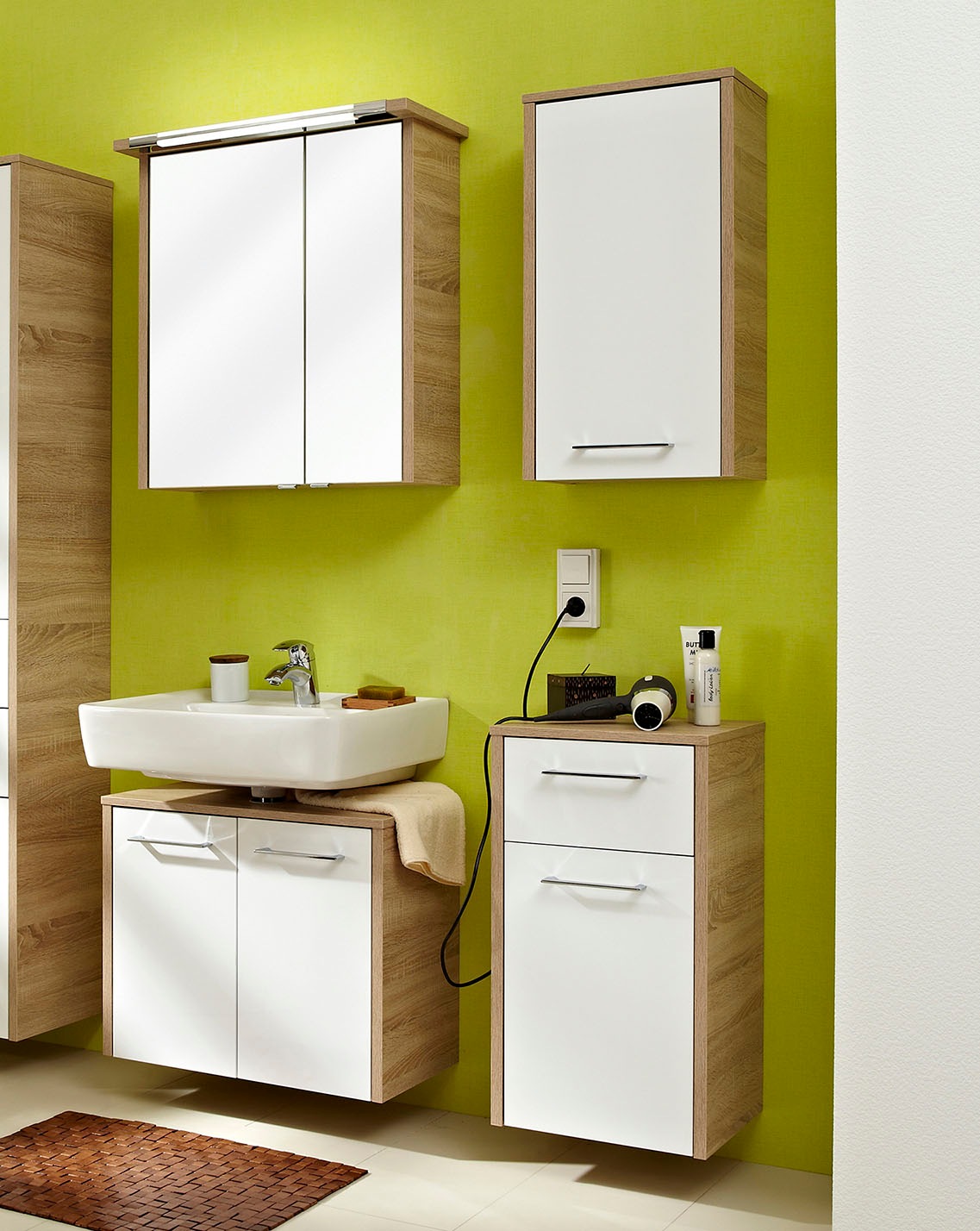 Saphir Badmöbel-Set »Quickset 382 4-teilig, Waschbeckenunterschrank mit LED günstig online kaufen