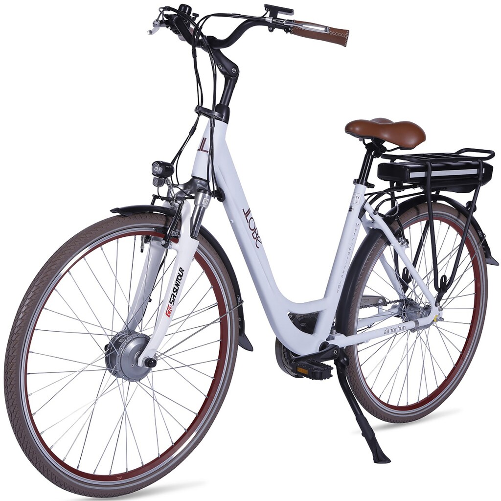 LLobe E-Bike »Metropolitan JOY 2.0, 8Ah«, 7 Gang, Shimano, Frontmotor 250 W