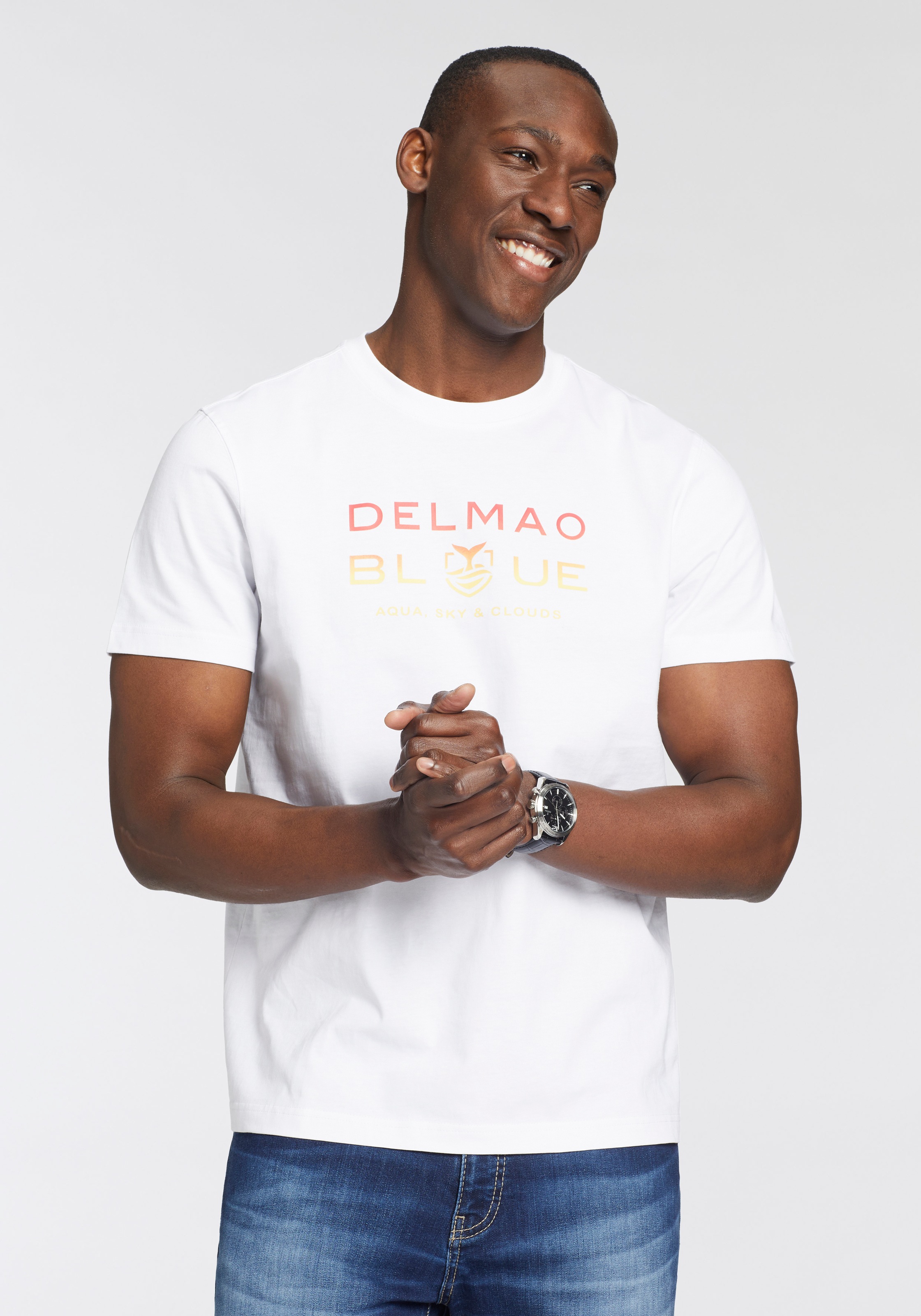 DELMAO T-Shirt, Kurzarm, bedruckt, Rundhals, aus 100% Baumwolle