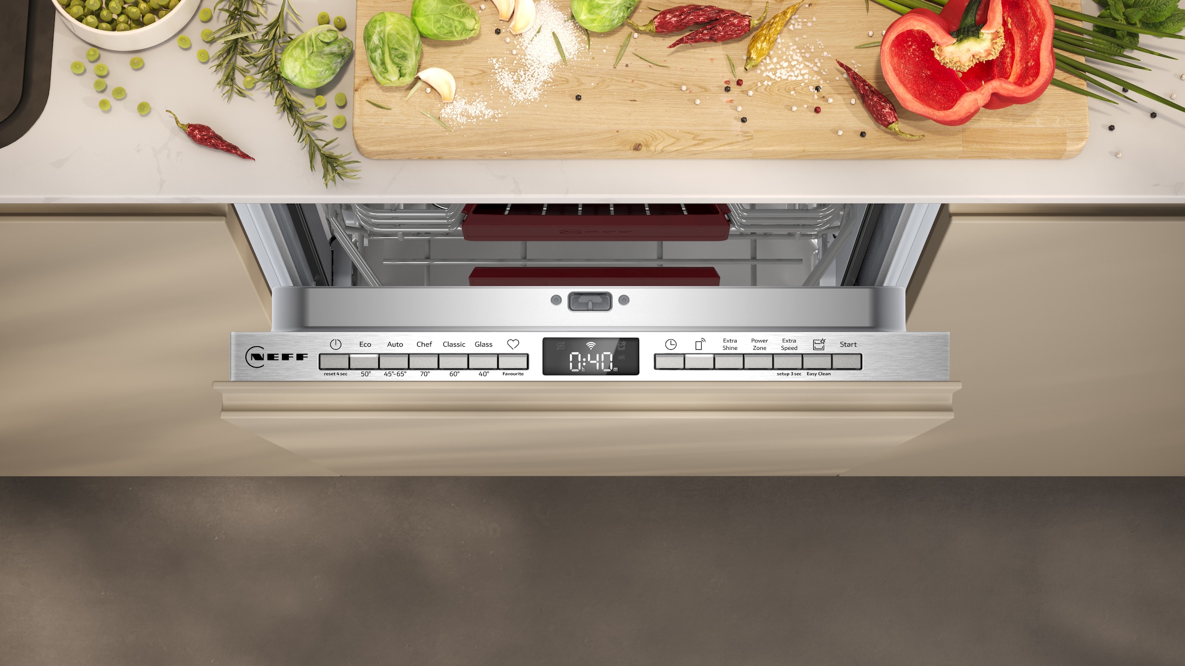 NEFF vollintegrierbarer Geschirrspüler »S857YMX12E«, 10 Maßgedecke, mit Time Light