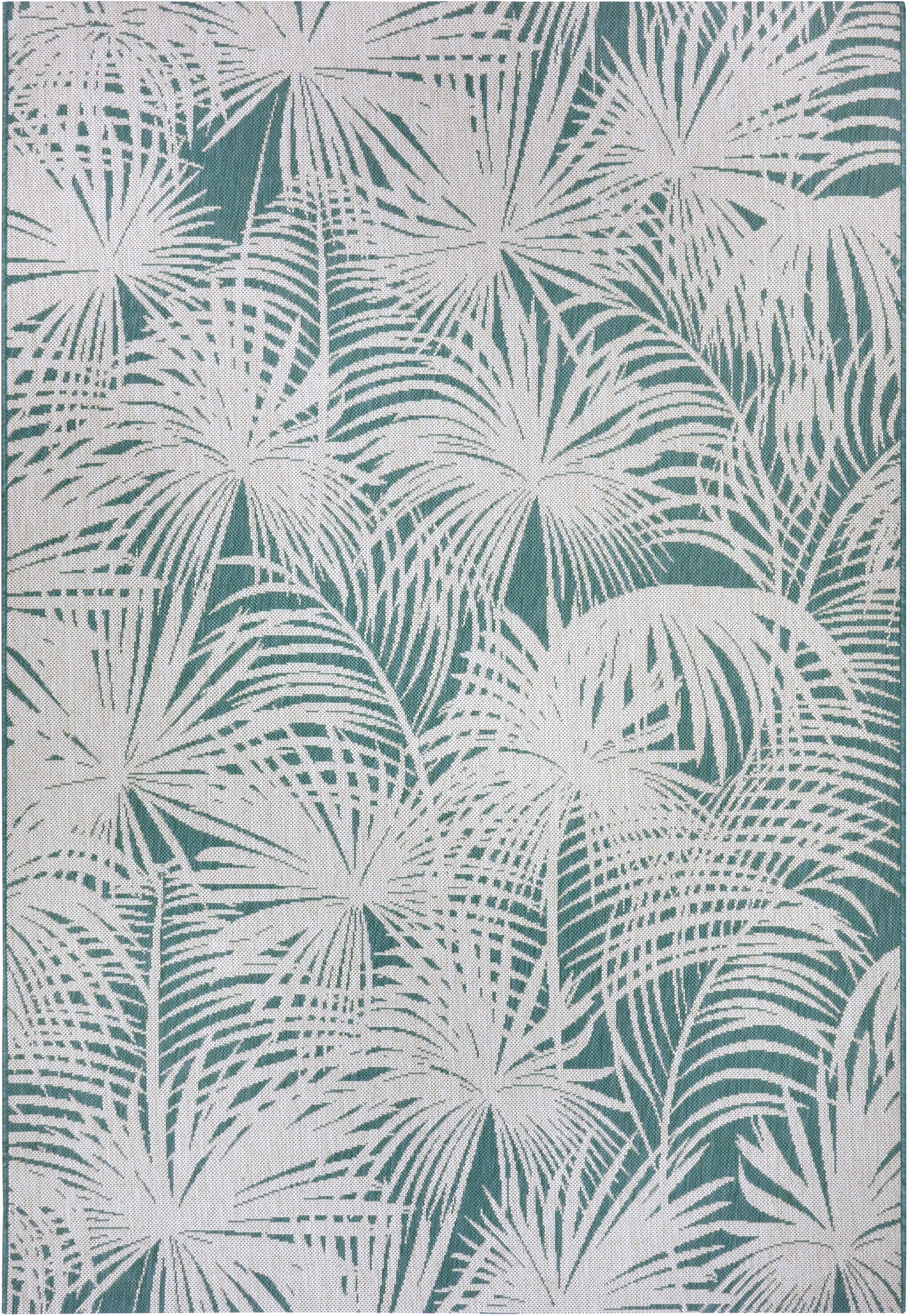 NORTHRUGS Outdoorteppich »Lagosi«, rechteckig, 3 mm Höhe, In-& Outdoor, Teppich, Wetterfest, Balkon, Garten, Wohnzimmer, Palmen
