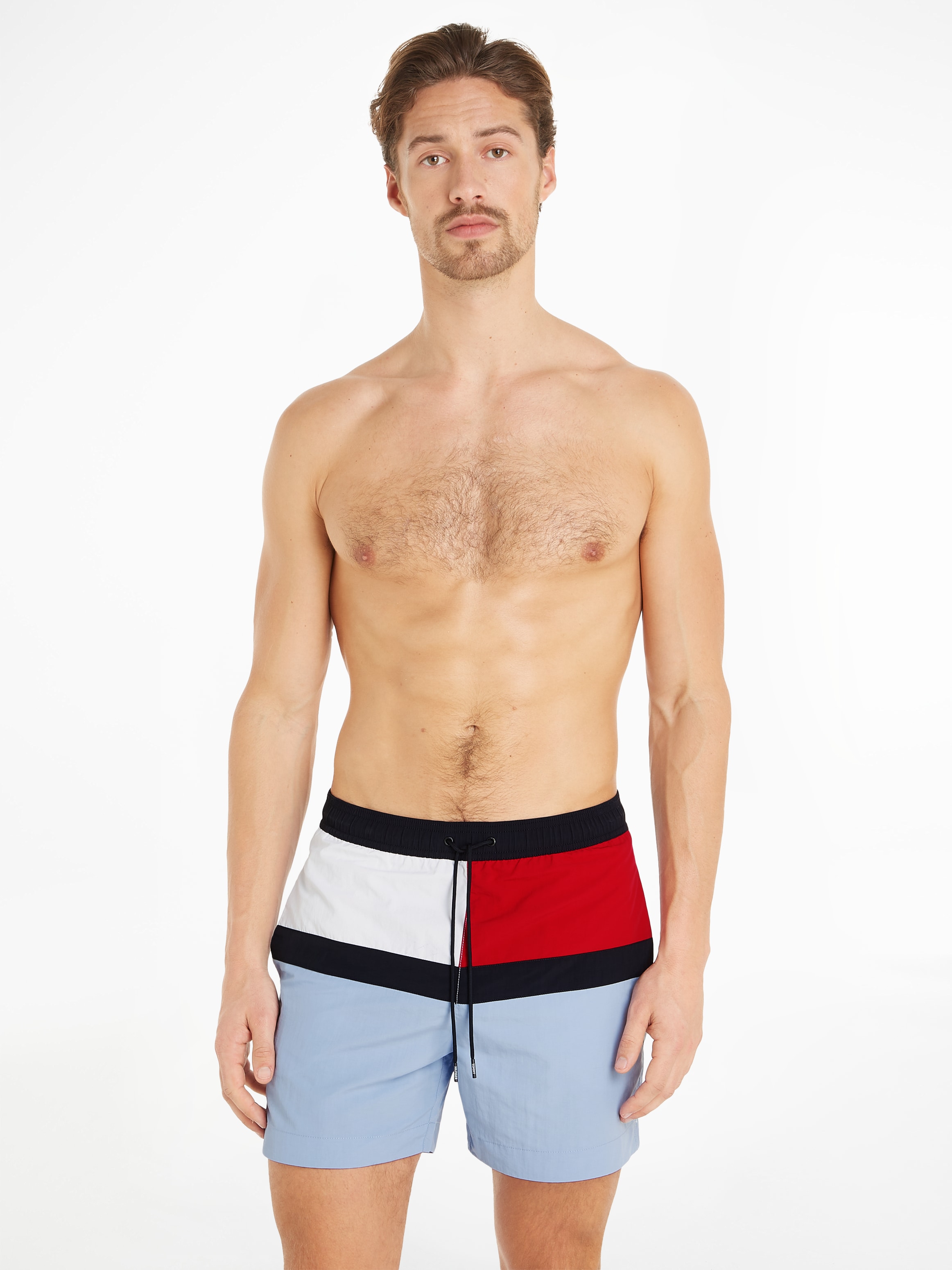 Tommy Hilfiger Swimwear Badeshorts »MEDIUM DRAWSTRING«, in mehrfarbiger Optik