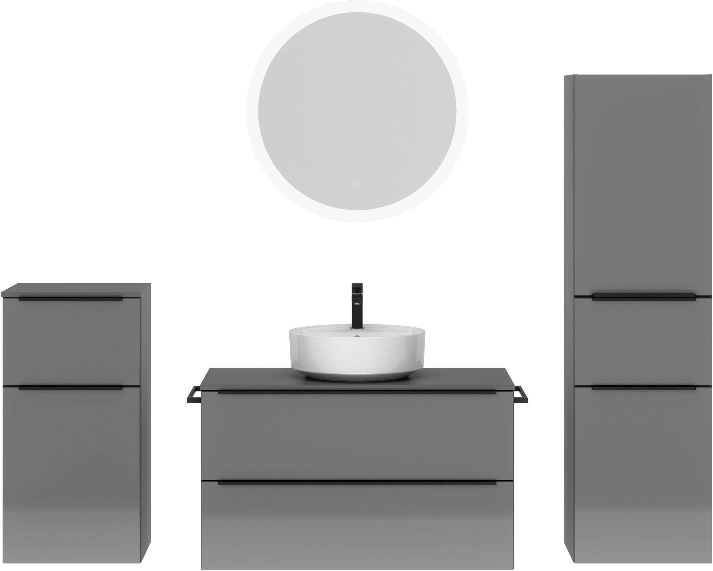nobilia® Badmöbel-Set »Alvene« vormontiert, mit Soft-Close, 4 Stk. tlg. Hoc günstig online kaufen