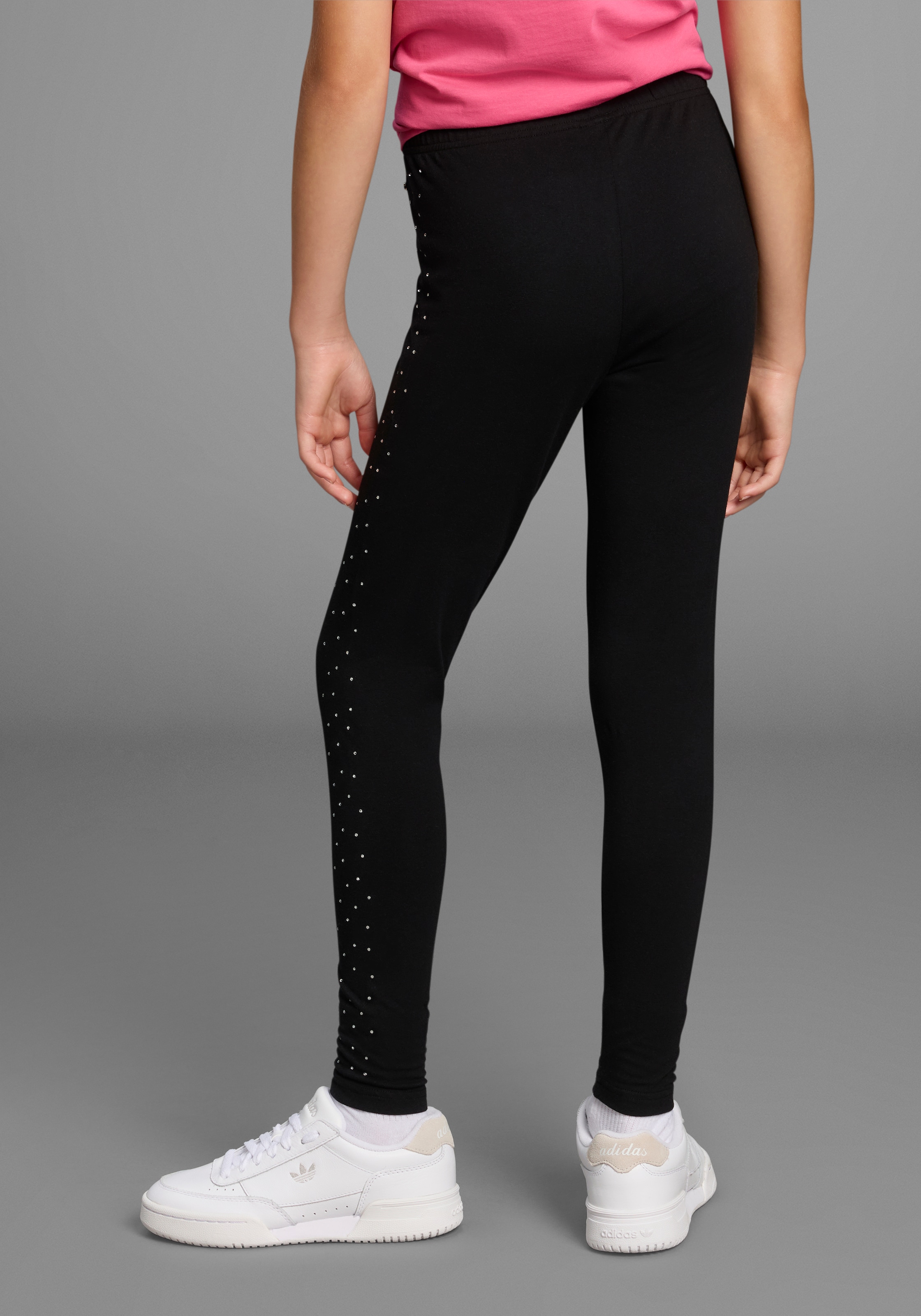 Bruno Banani Leggings »Hose mit Strass-Steinen«, NEU! BRUNO BANANI für TEENS. Glitzer-Leggings