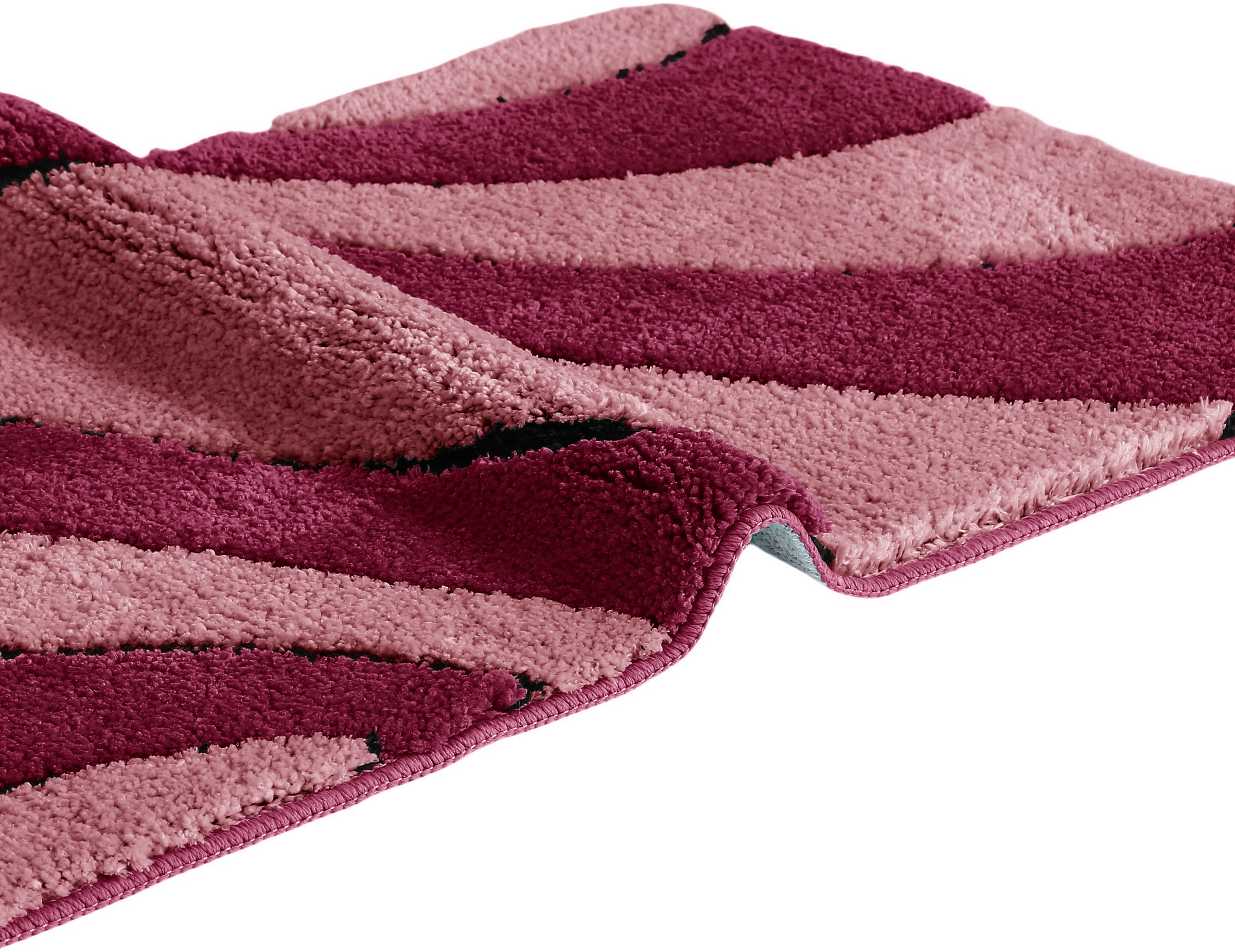my home Badematte »Anna, Badvorleger, Badezimmer Teppich«, rutschhemmend beschichtet, fußbodenheizungsgeeignet-schnell trocknend, Badteppich, Hoch Tief Effekt, Modern, Weich, Wellen