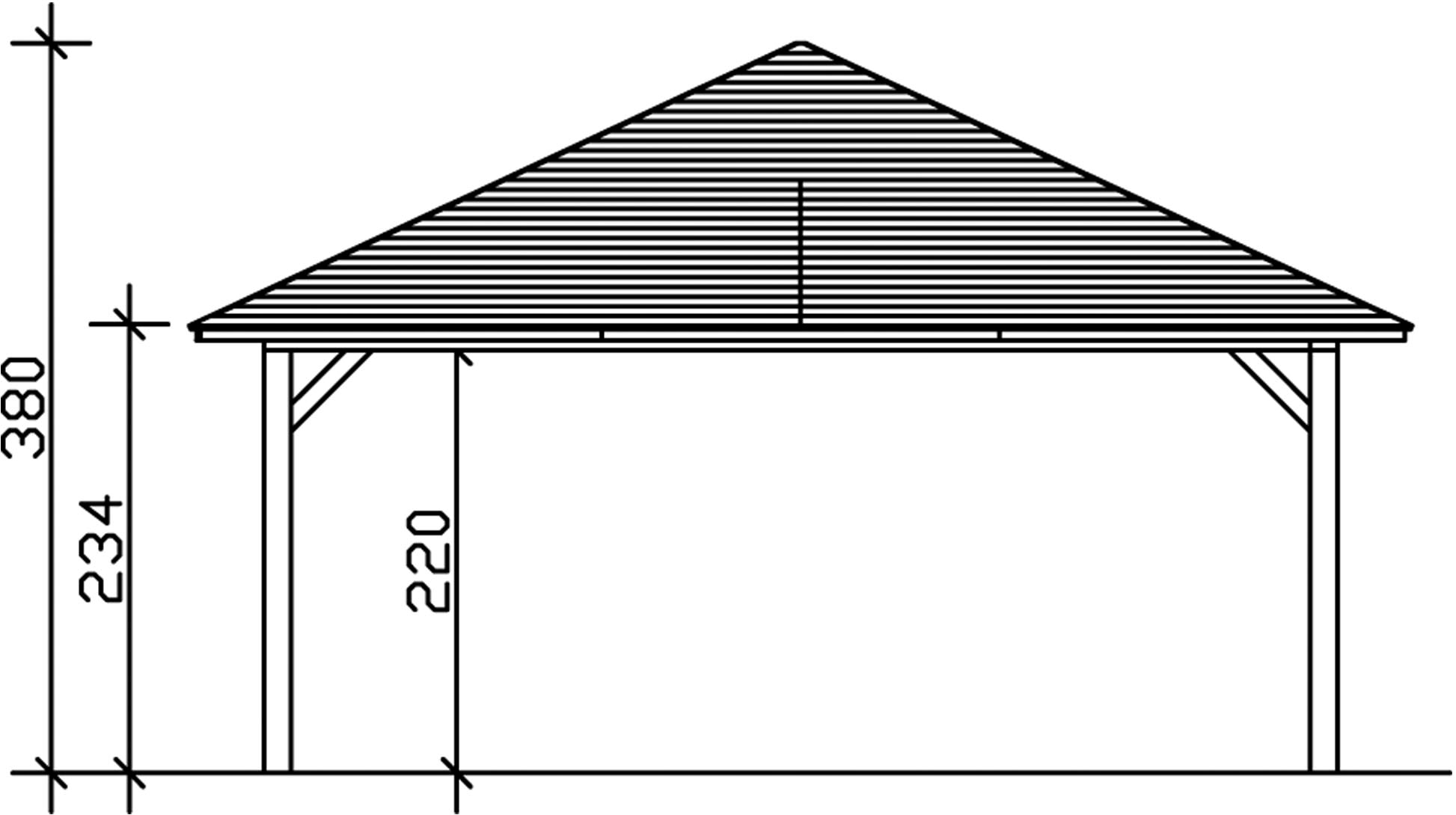 Skanholz Doppelcarport »Taunus«, Holz, 530 cm, Anthrazit