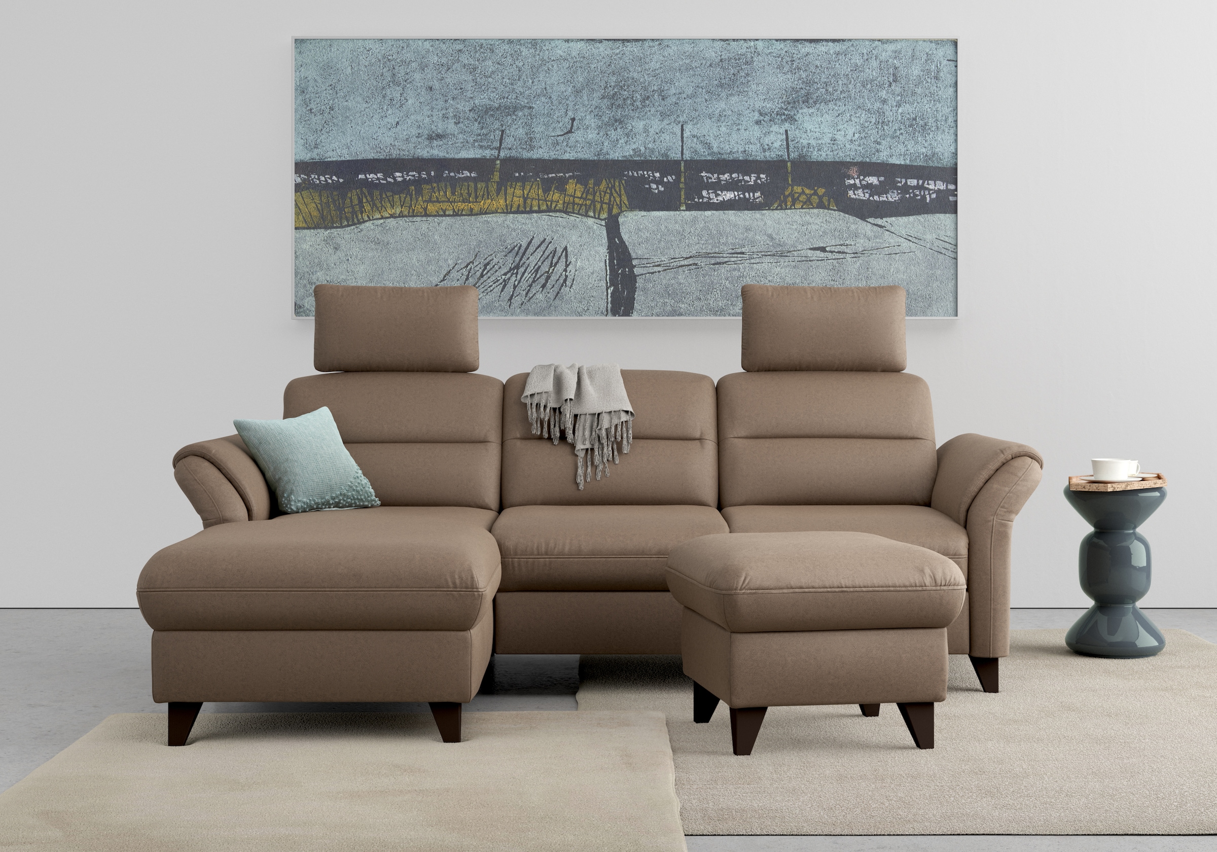 sit&more Ecksofa »Mellum L-Form«, Federkern, wahlweise mit Bettfunktion, Be günstig online kaufen